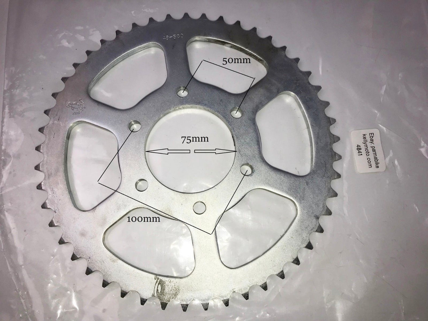 SUNSTAR REAR SPROCKET 49 TEETH 530 CHAIN STEEL ZINC PLATED MOTORCYCLE - MotoRaider