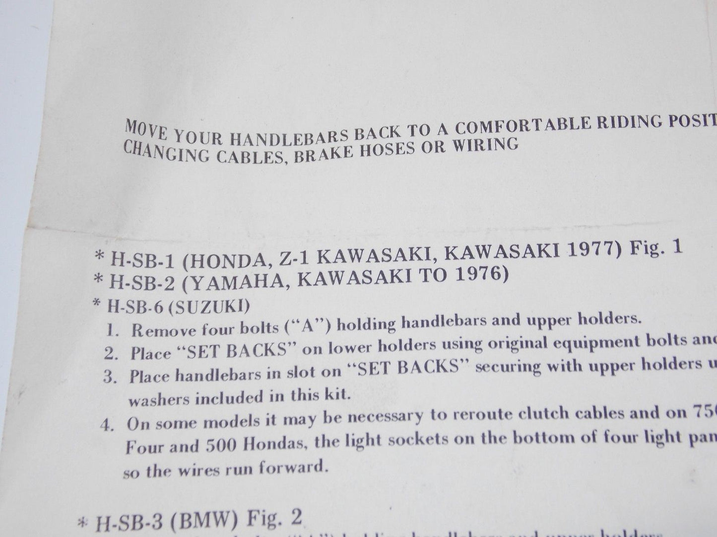 1970's ETA HANDLEBAR SET BACK MOVING ADAPTER CLAMP HONDA YAMAHA KAWASAKI SUZUKI - MotoRaider