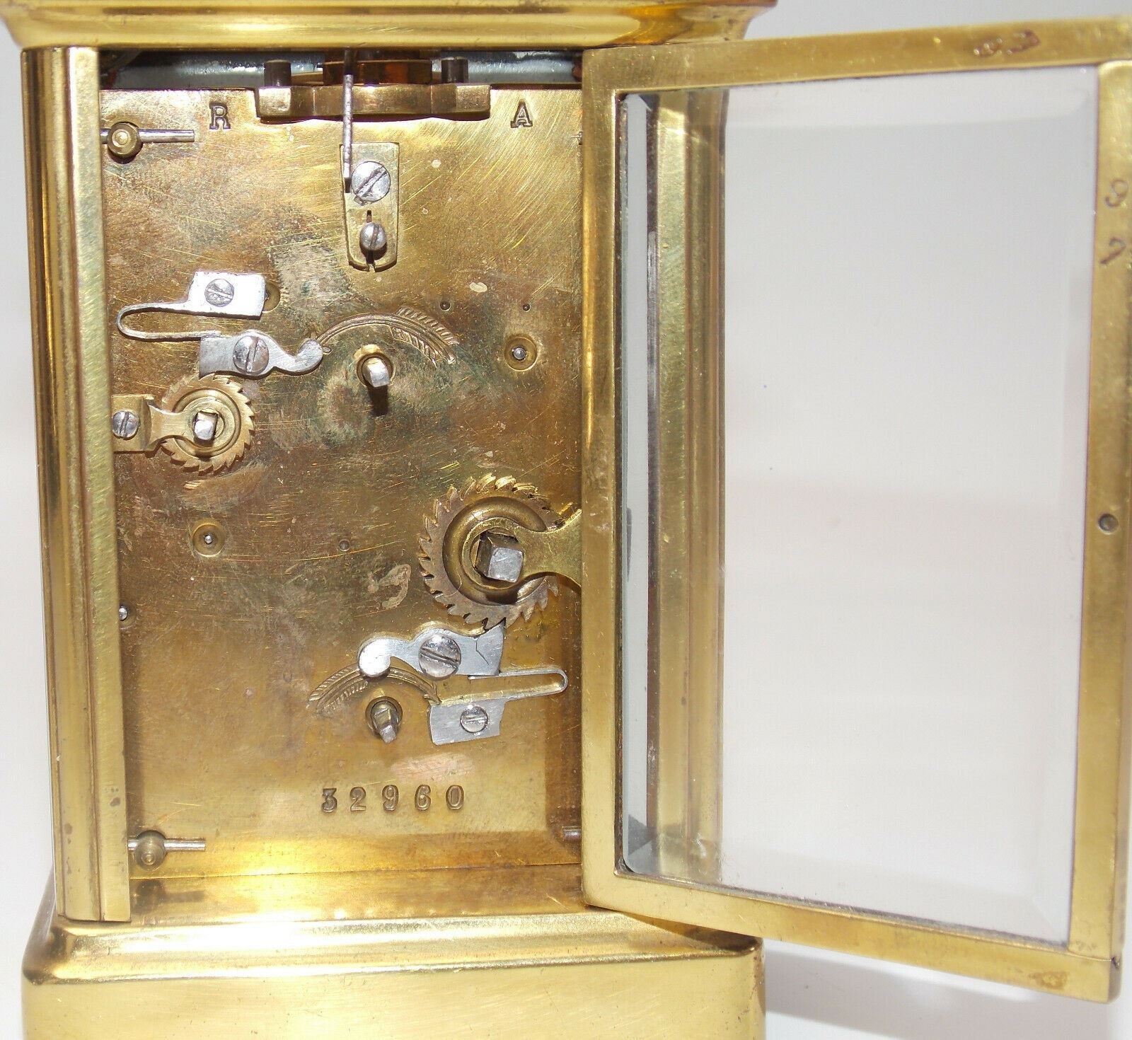 1800's OFFICER FIELD ALARM TRAVEL CLOCK 8 DAYS BRASS HEIGHT 5" ANTIQUE - MotoRaider