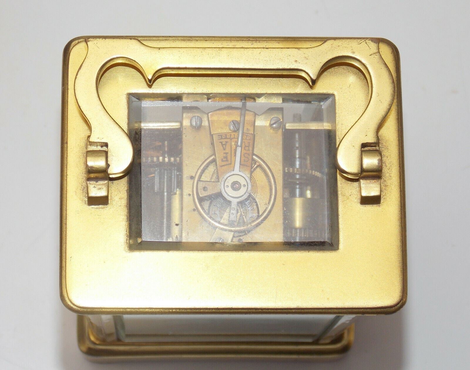 1800's OFFICER FIELD ALARM TRAVEL CLOCK 8 DAYS BRASS HEIGHT 5" ANTIQUE - MotoRaider