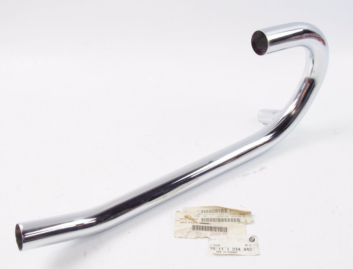 NOS OEM BMW 76-85 R100RS/RT/S CHROME RIGHT EXHAUST PIPE 18111234442 - MotoRaider