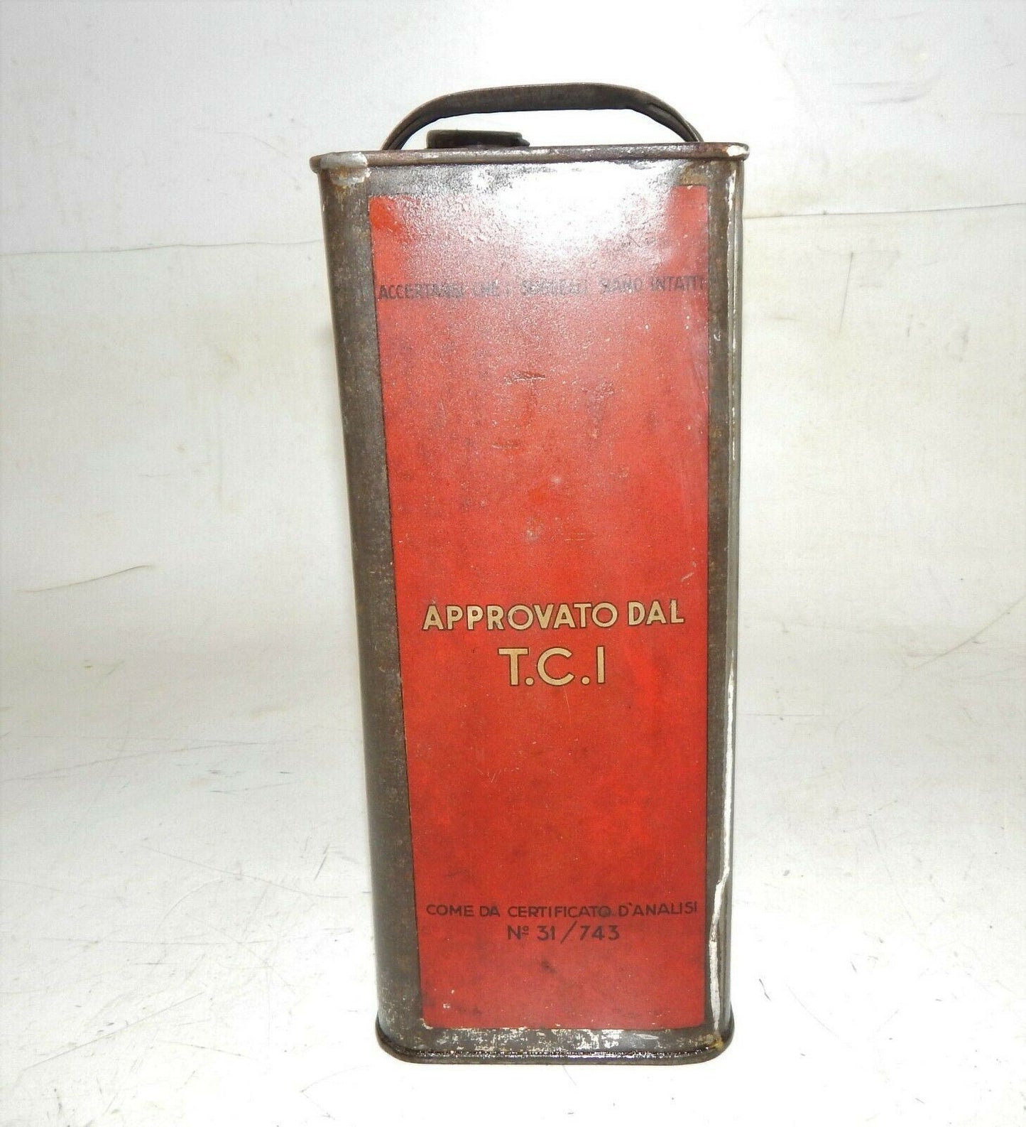 1950's ELIOL MOTOR OIL CAN CONTAINER 1 GAL TIN 10x7.5x4" TRIESTE ITALY VINTAGE - MotoRaider