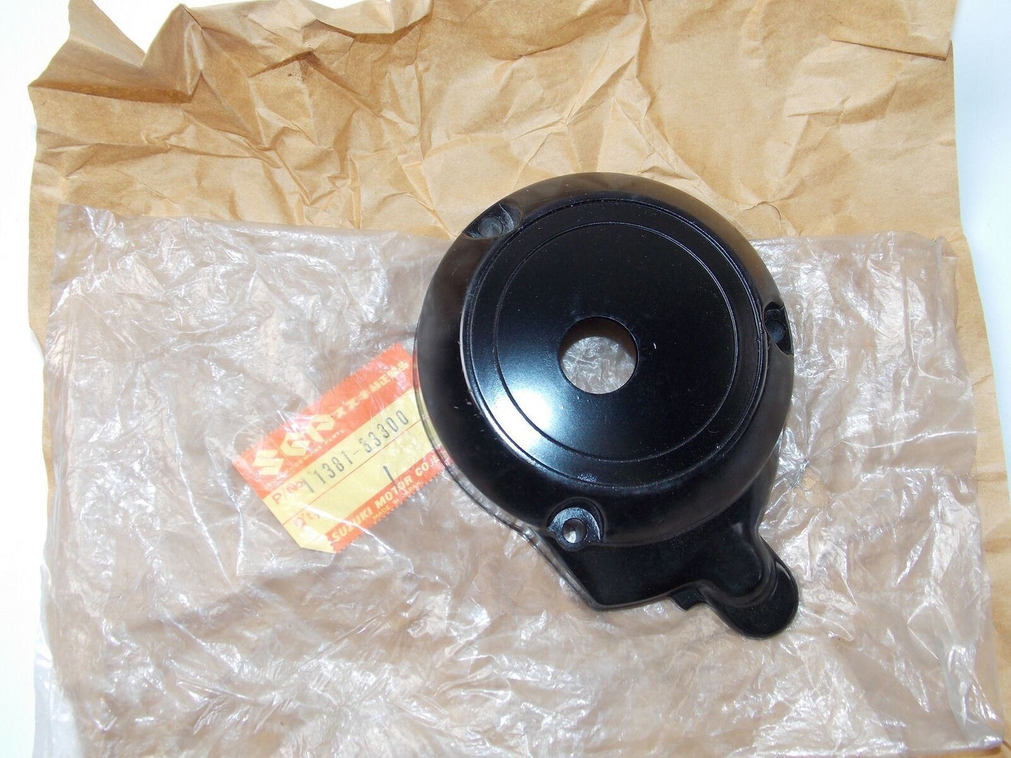 NOS OEM 1981-1983 SUZUKI GSX400 CRANCASE COVER BLACK 11381-33300 - MotoRaider