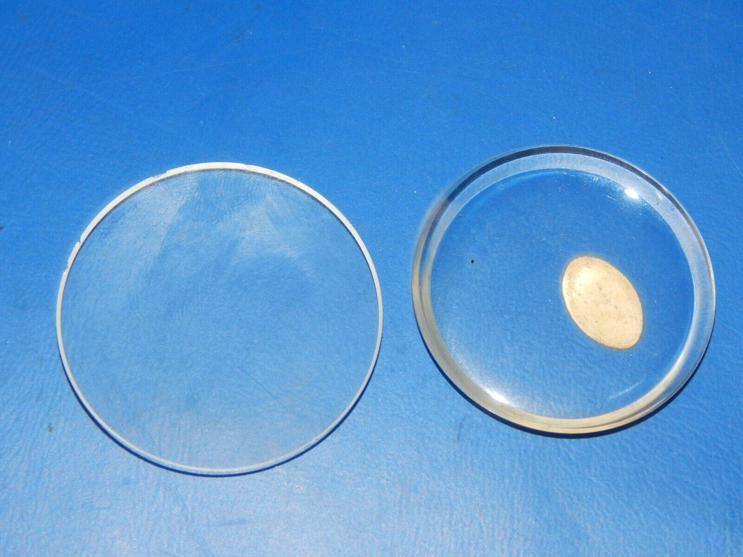 2 VINTAGE POCKET WRIST WATCH ROUND GLASS BEVELED D=46mm 2"3/4 PLAIN D=48mm 1"7/8 - MotoRaider