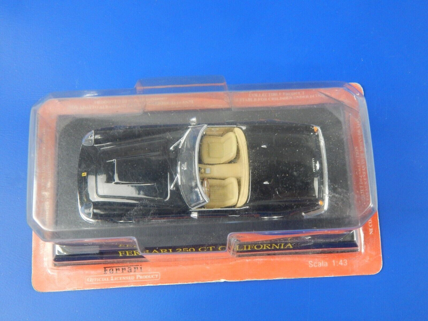 FERRARI 250 GT CAIFORNIA SPIDER CABRIO BLACK TOY CAR MODEL SCALE 1:43 L=4" - MotoRaider