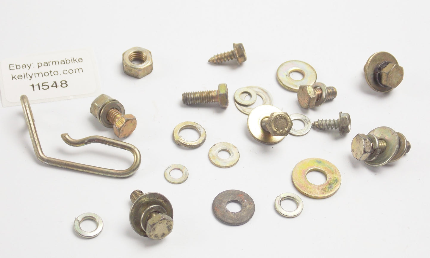 1986 CAGIVA 125 ELEFANTRE CABLE HOLDER + MISCELLANEOUS BOLTS NUTS WASHERS - MotoRaider