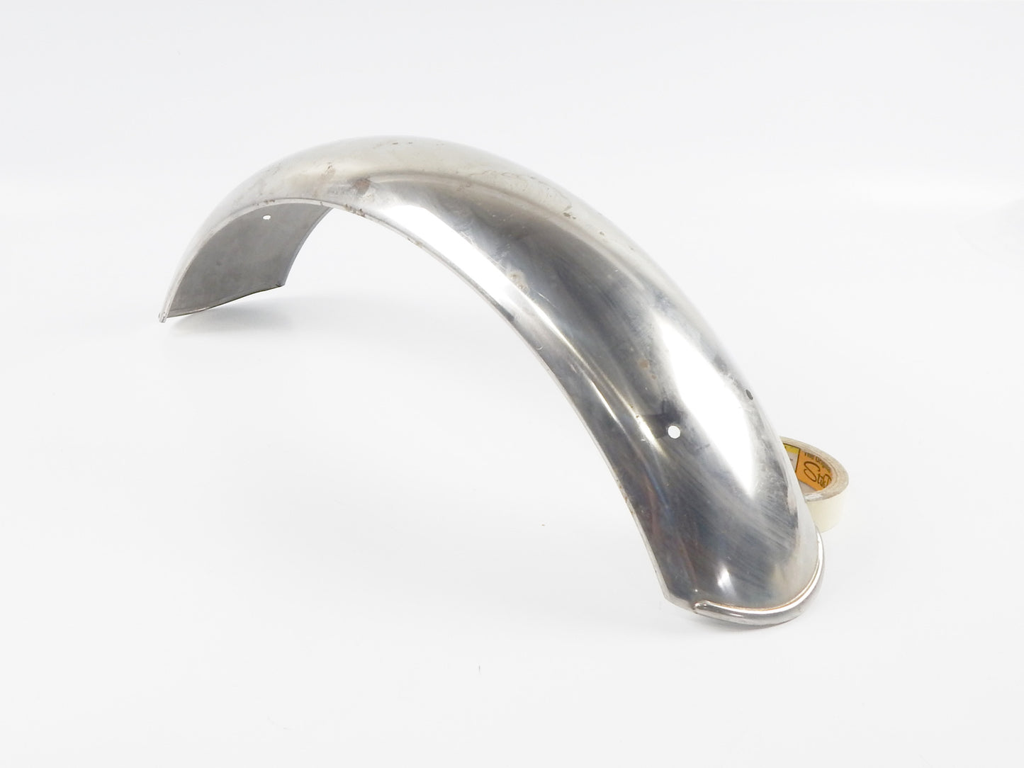 VINTAGE MOTORCYCLE MOPED MUDGUARD FRONT FENDER STEEL CHROMED L=27 W=7" ITALY - MotoRaider