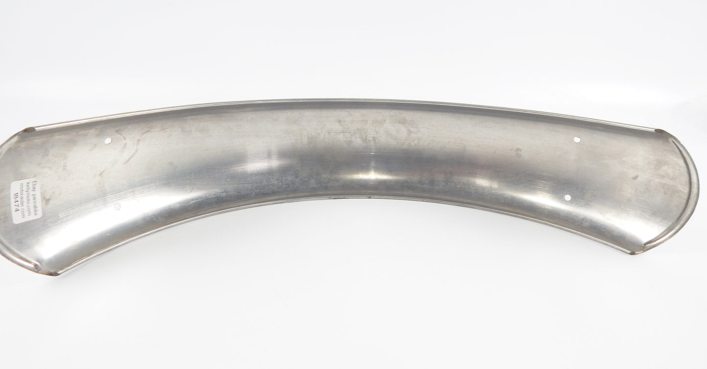 VINTAGE MOTORCYCLE MOPED MUDGUARD FRONT FENDER STEEL CHROMED L=27 W=7" ITALY - MotoRaider