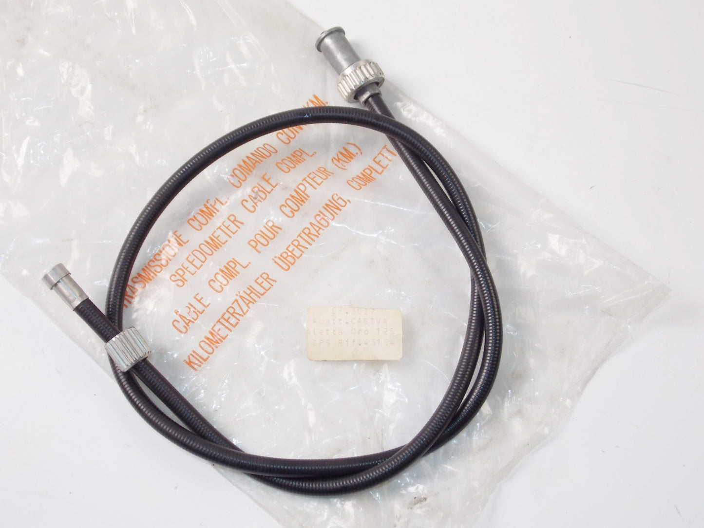 NOS BLACK VINYL TACHOMETER CABLE CAGIVA ALETTA ORO OE # 43184 | 08.3037 - MotoRaider