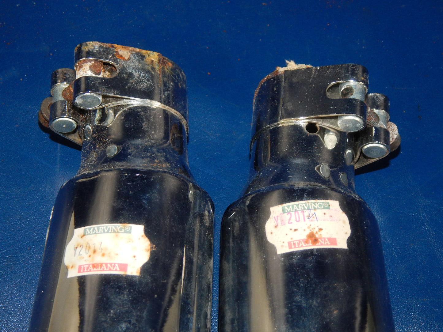 MARVING CHROME RIGHT/LEFT EXHAUST MUFFLER PIPE SILENCER YAMAHA 1982 1983 XJ750 - MotoRaider