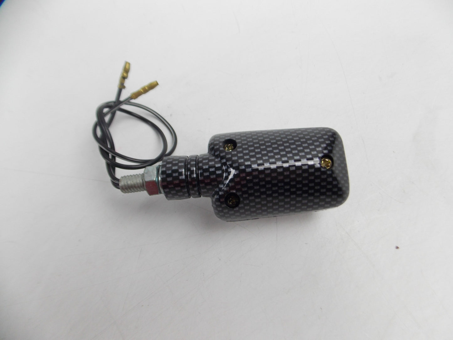 UNIVERSAL BLINKER TURN SIGNAL FLASHER CARBON FIBER LOOK CLEAR LENS 50R LENGTH 3" - MotoRaider