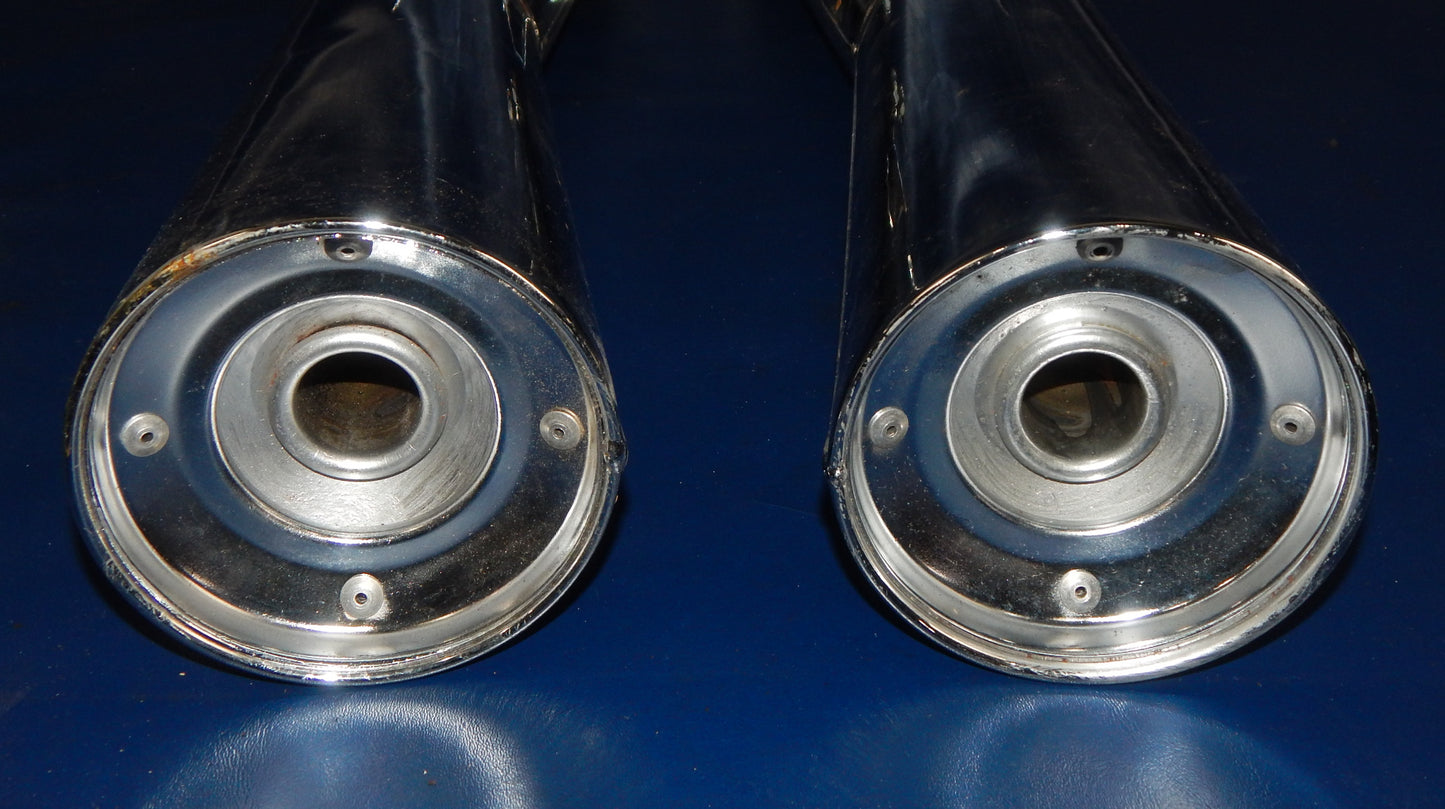 MARVING CHROME RIGHT/LEFT EXHAUST MUFFLER PIPE SILENCER YAMAHA 1982 1983 XJ750 - MotoRaider