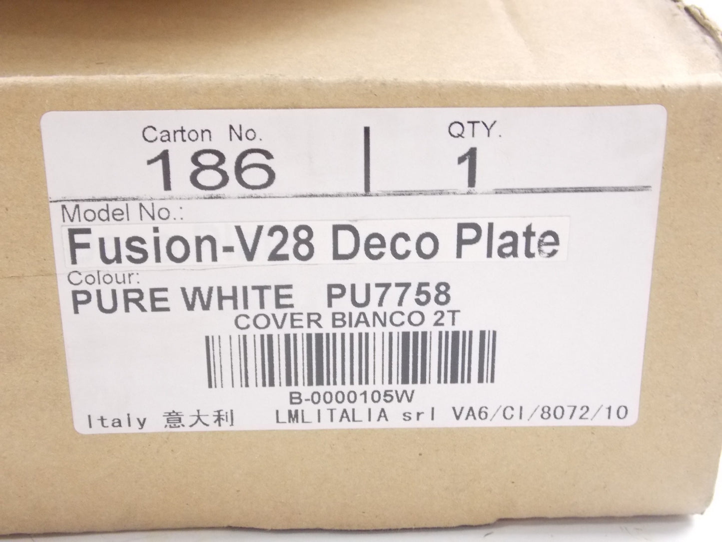 LUGGAGE TOP CASE FUSION-V28 PLATE COVER WHITE 2T LML PU7758 VESPA PIAGGIO STELLA - MotoRaider