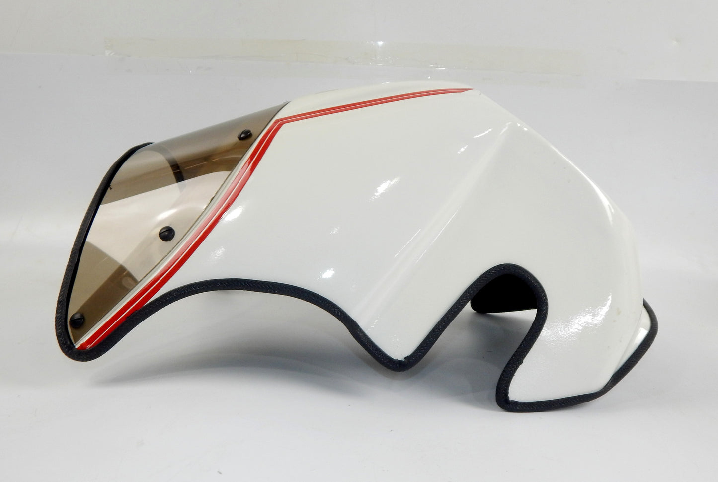 1990's WHITE FRONT FAIRING BROWN WINDSHIELD SCREEN SUZUKI GS GT RG VINTAGE W=13" - MotoRaider