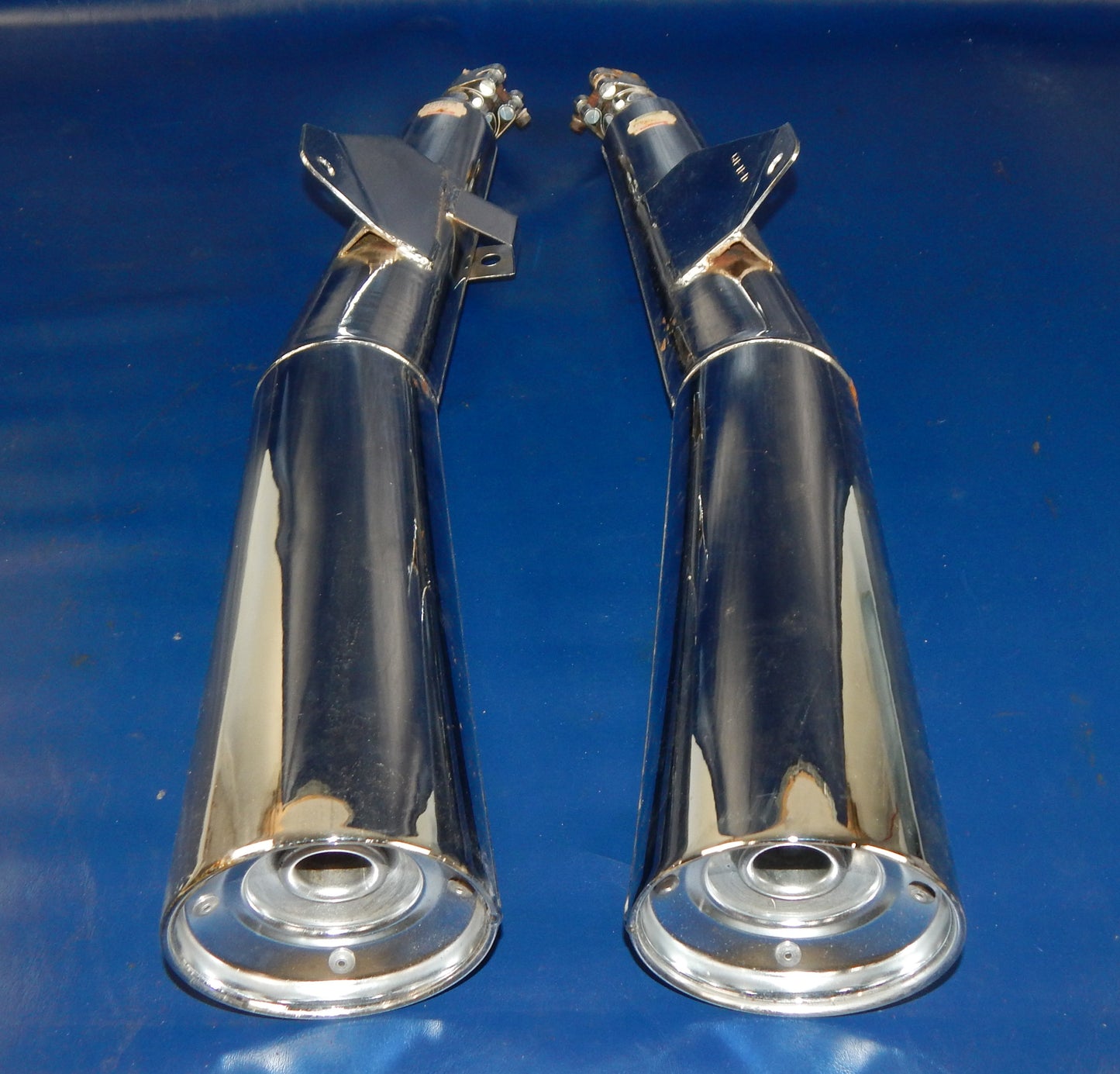 MARVING CHROME RIGHT/LEFT EXHAUST MUFFLER PIPE SILENCER YAMAHA 1982 1983 XJ750 - MotoRaider