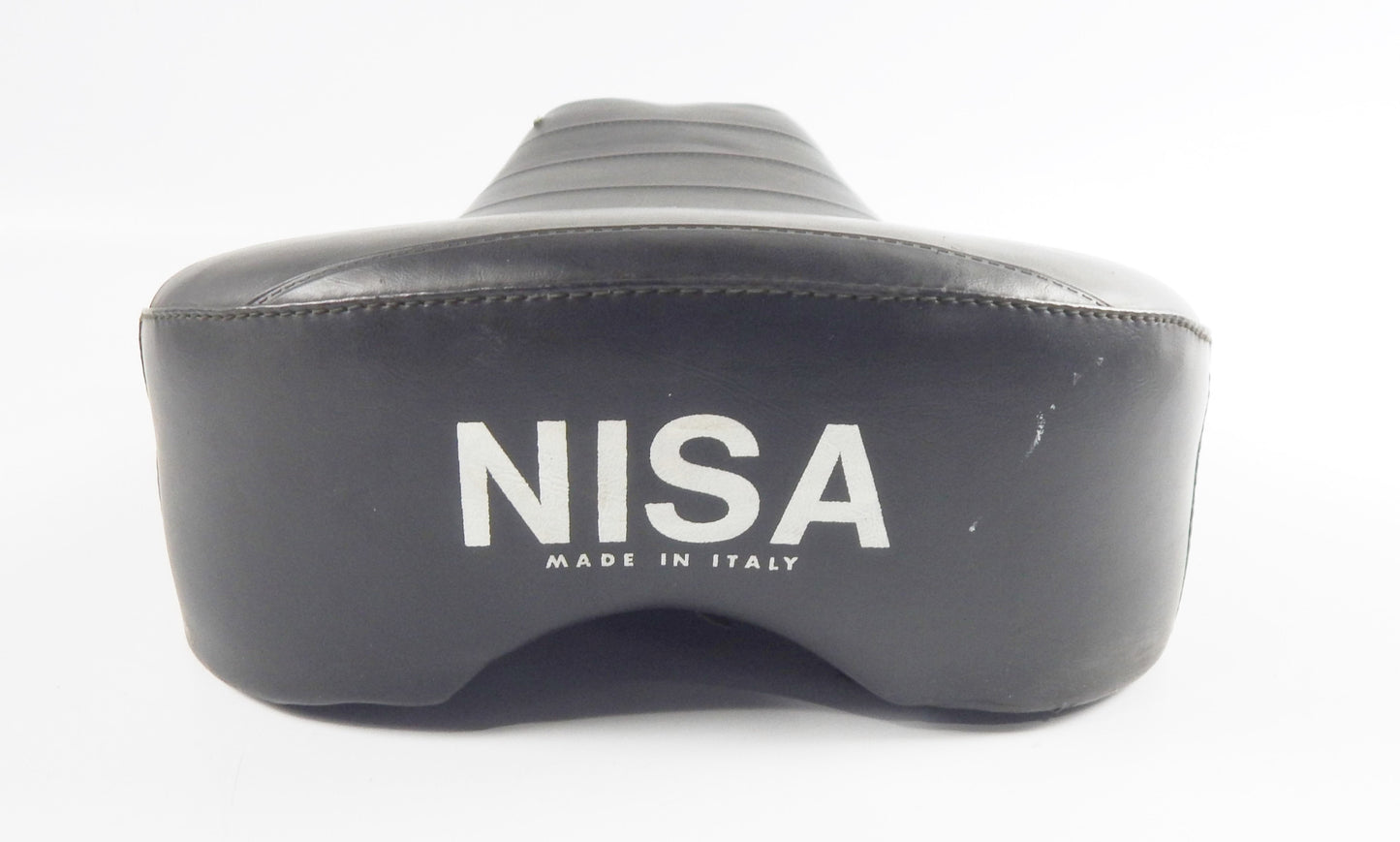 NISA SADDLE SEAT BLACK L=16" W=10" MORINI GARELLI BENELLI GUZZI MV VINTAGE ITALY - MotoRaider