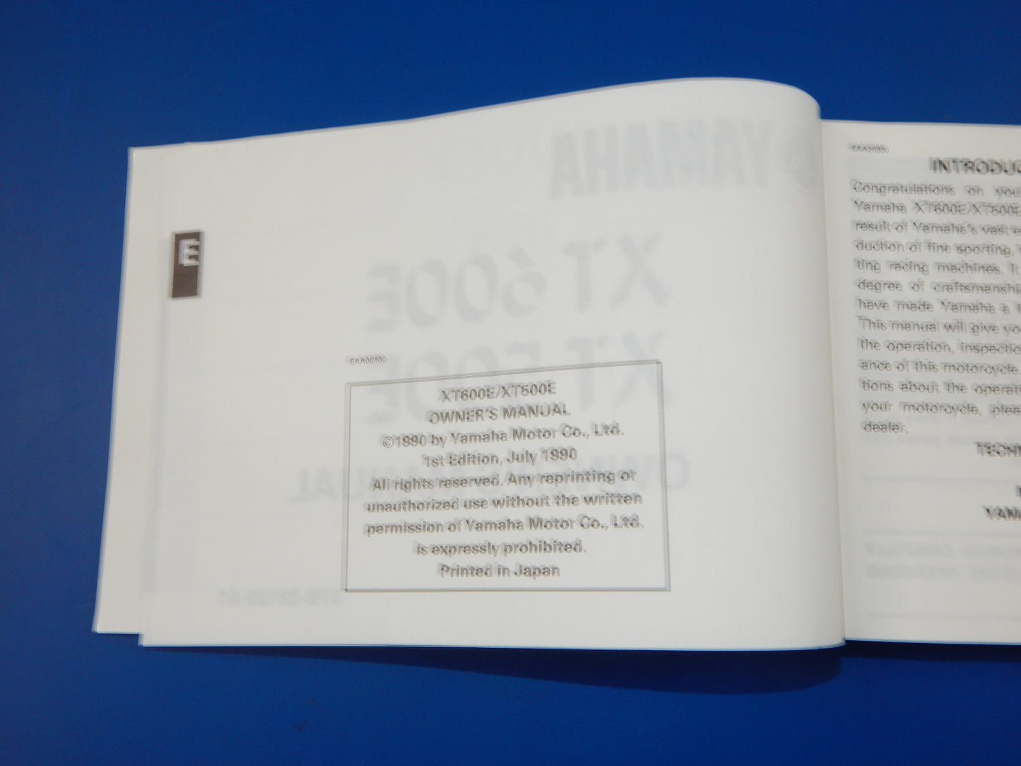 1990 YAMAHA XT 500E 600E USER OWNER MANUAL BOOK 3TB-28199-A1 MULTI LANGUAGE - MotoRaider