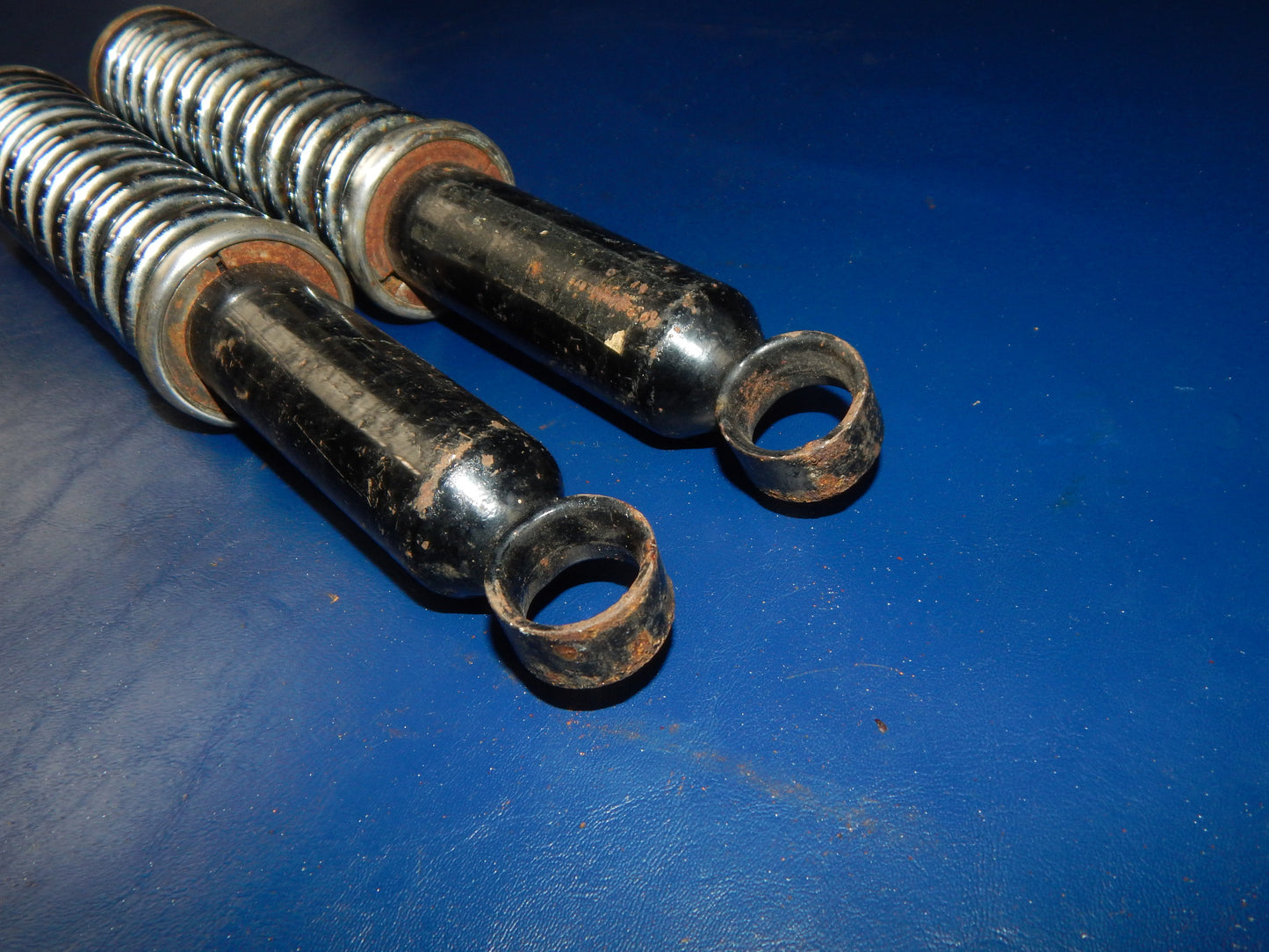 1pr VINTAGE MOTORCYCLE REAR SHOCKS SUSPENSION L=13.5" GILERA MORINI SACHS HONDA - MotoRaider