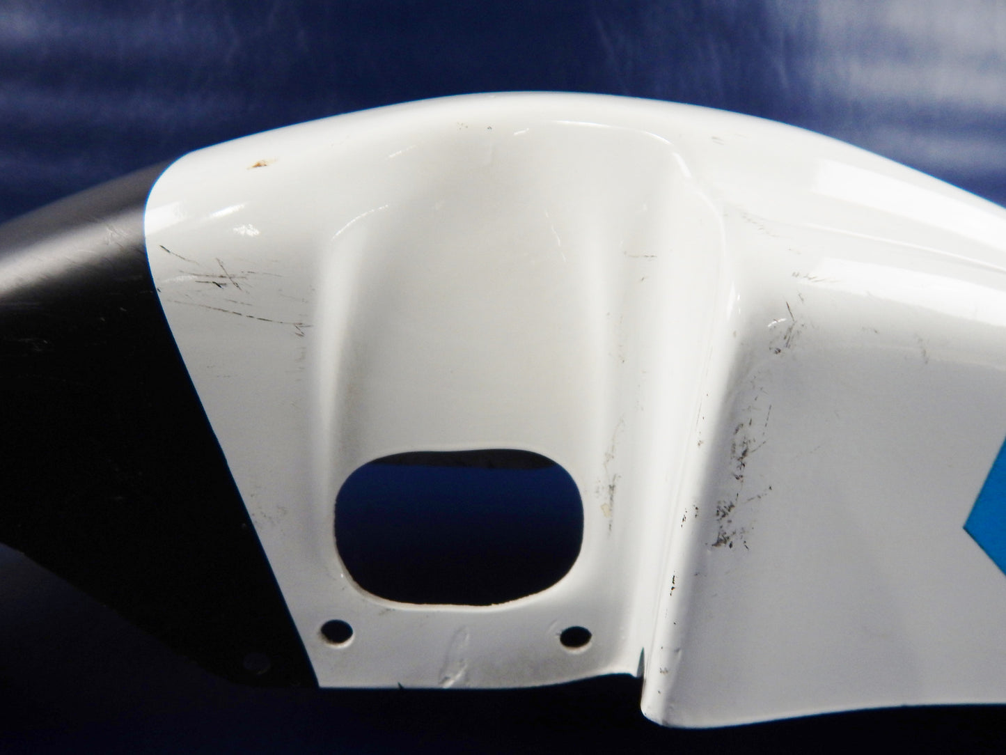 1980'S YAMAHA XT600-Z TENERE FIBERGLASS MUD GUARD LOW FRONT FENDER WHITE VINTAGE - MotoRaider
