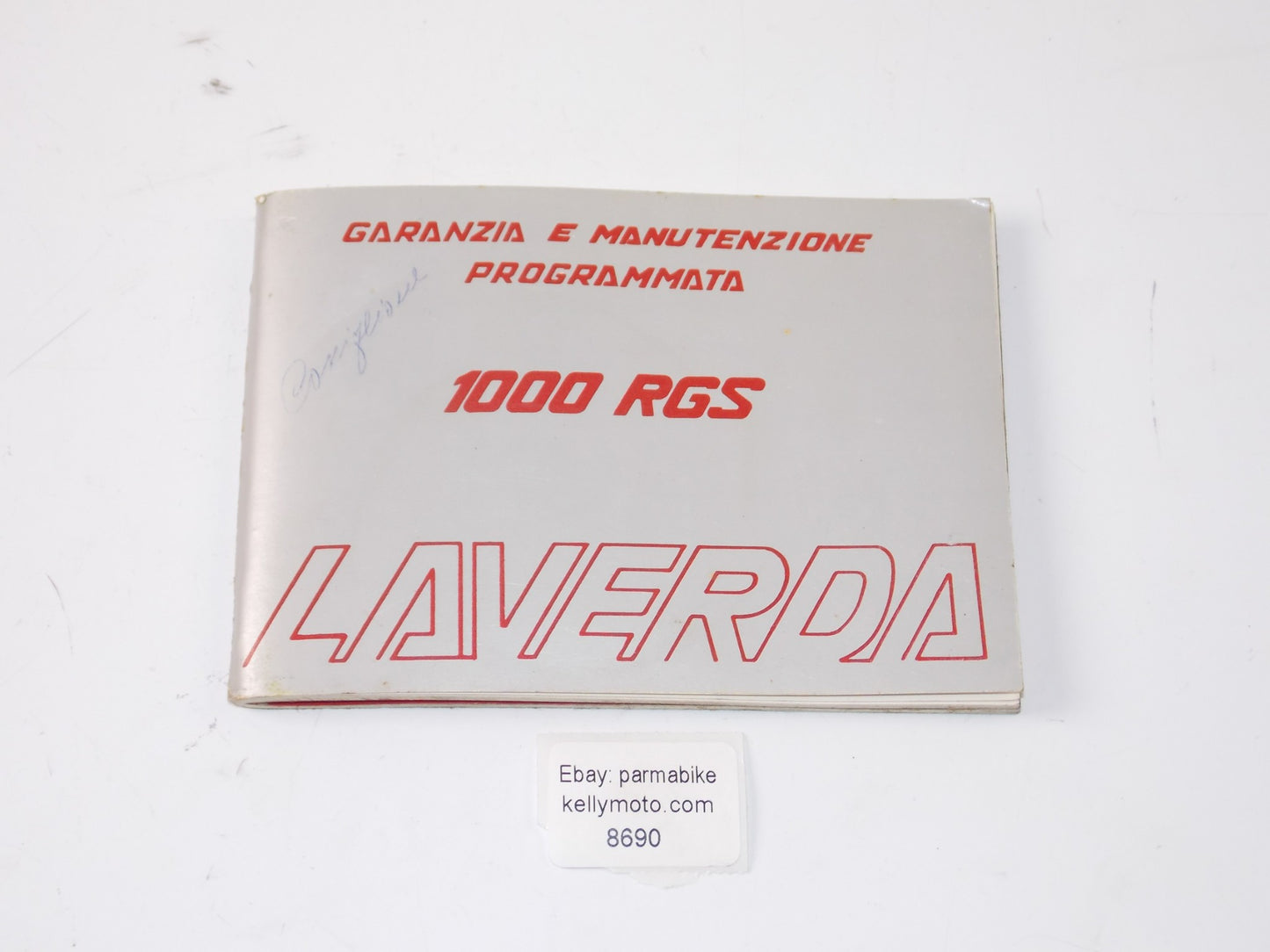 1982 LAVERDA 1000 RGS "SCHEDULED WARRANTY AND MAINTENANCE" MANUAL BOOK ITALIAN - MotoRaider