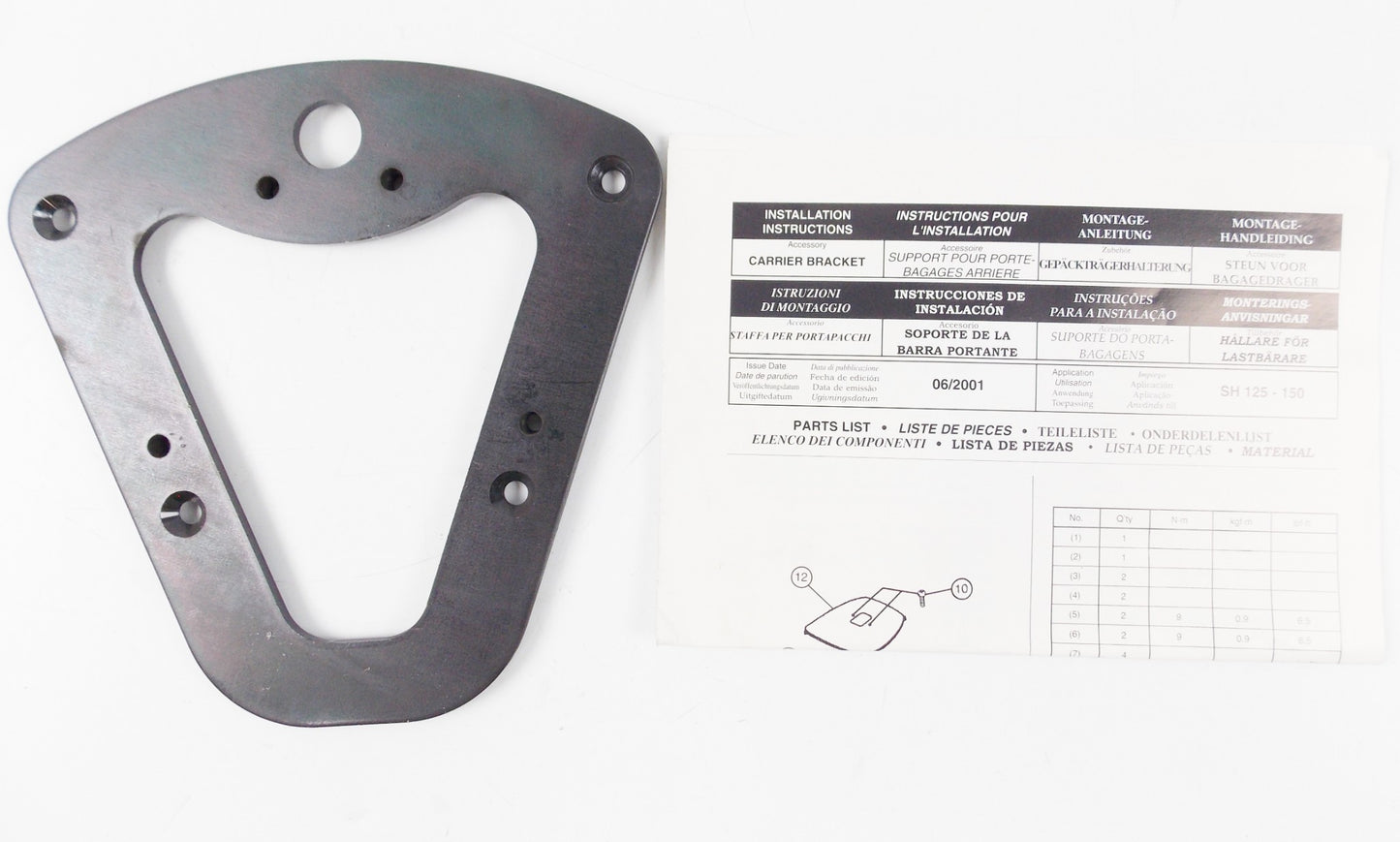 OEM 2001-2004 HONDA SH 125/150 TOP CASE LUGGAGE CARRIER BRACKET 08L42-KPR-A00 - MotoRaider