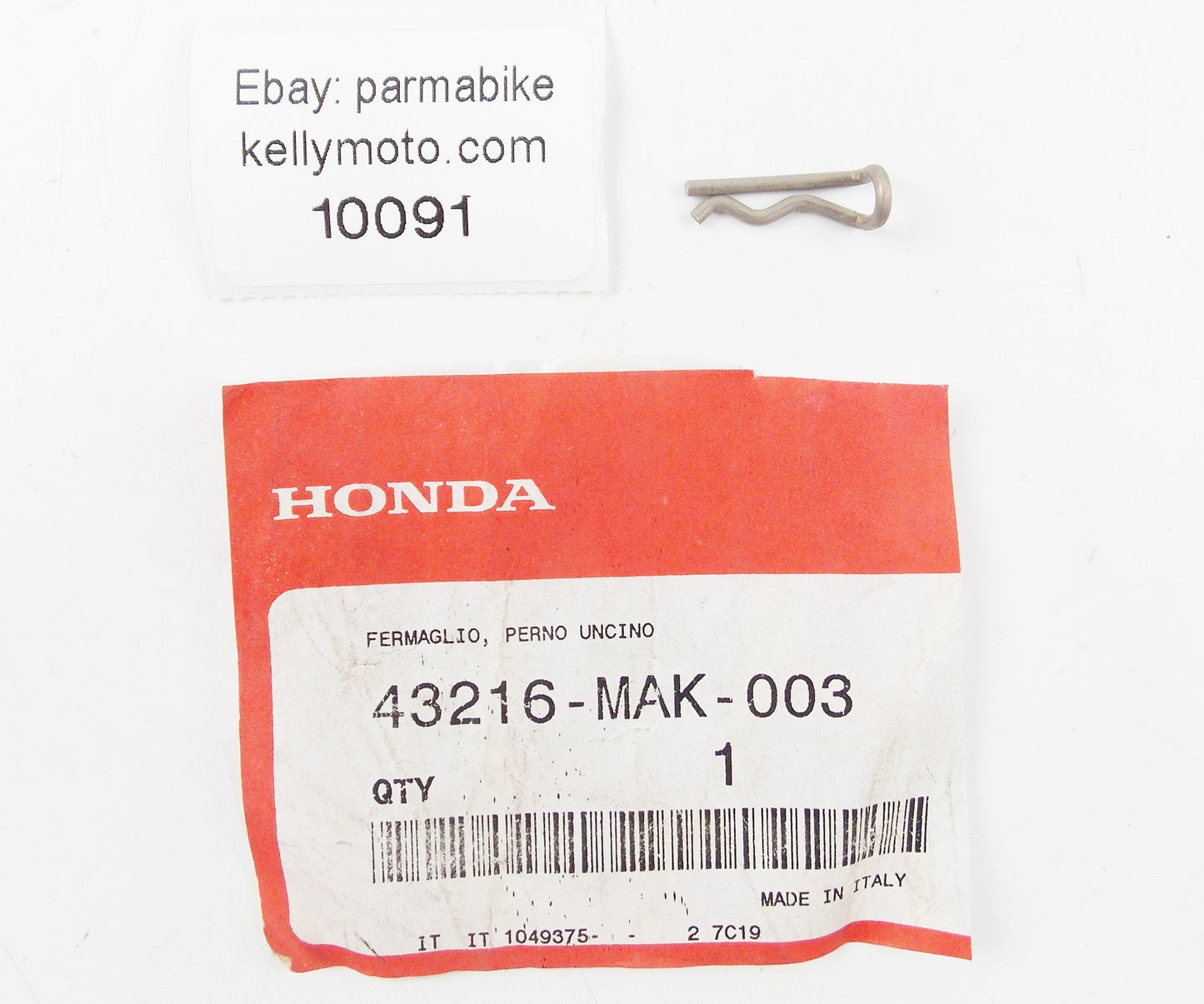 NOS OEM HONDA 1997 CB500 HANGER PIN CLIP 43216-MAK-003 - MotoRaider