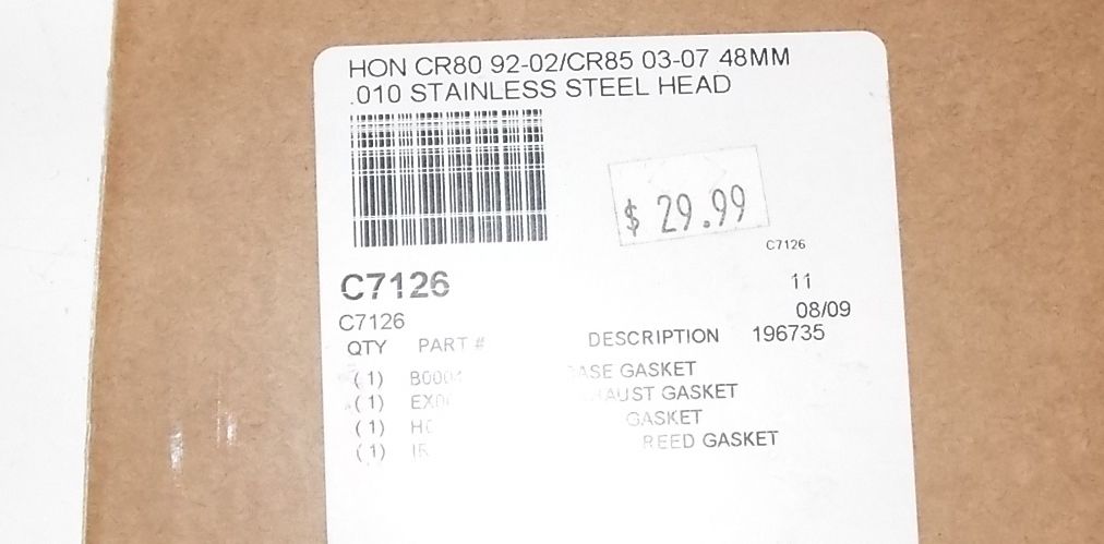 NEW COMETIC 48mm TOP END GASKET SEAL KIT 1992 2002 CR80 2003 2007 CR85 # C7126 - MotoRaider