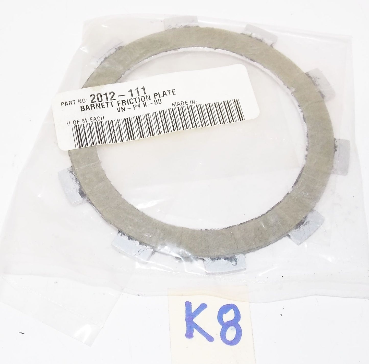 1995 1996 1997 KAWASAKI KH100 KH 100 BARNETT CLUTCH FIBER DISC 2012-111 NEW NOS - MotoRaider