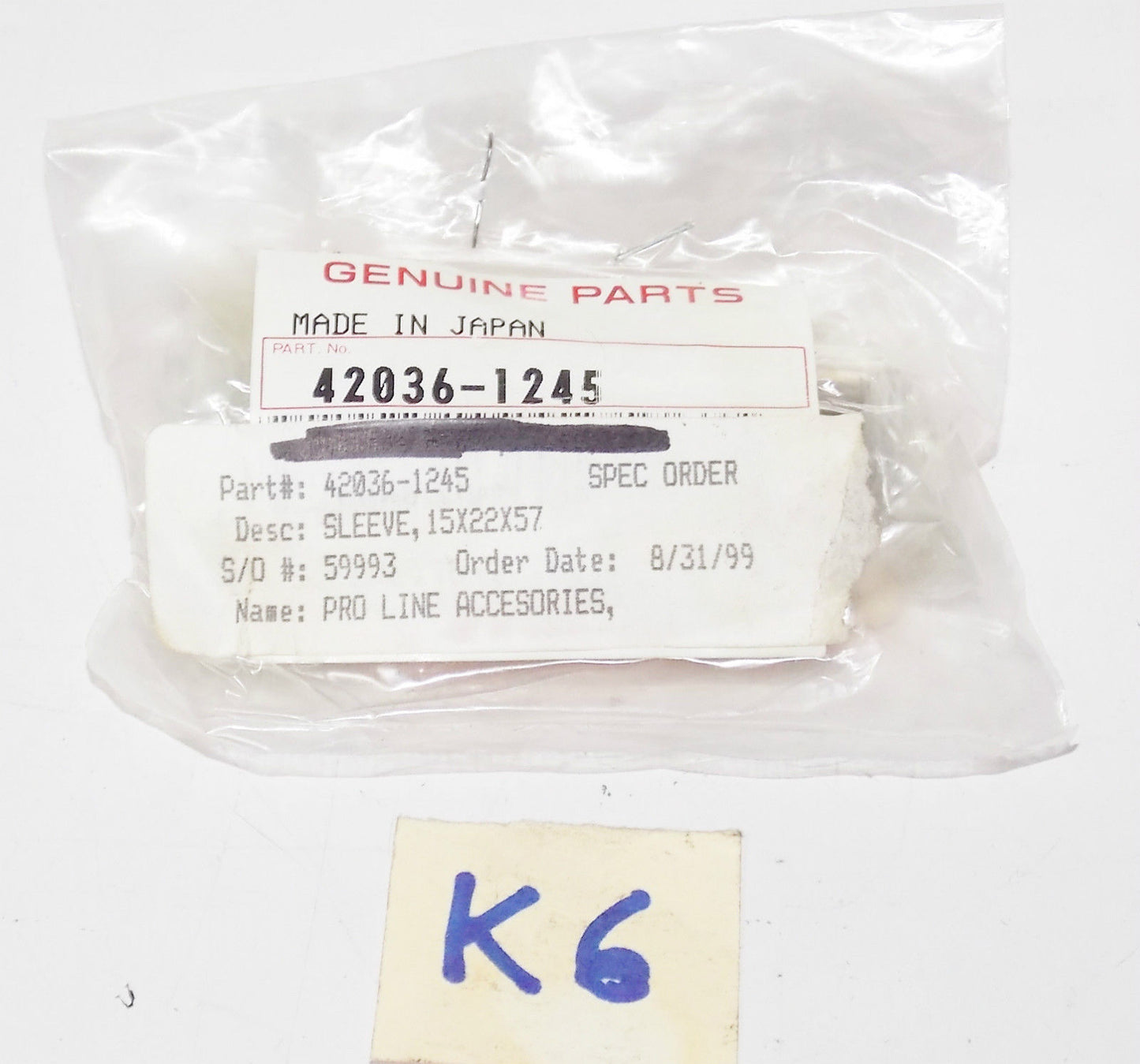 KAWASAKI 1989 2012 KX125 KX250 KX500 KDX220 KLX250 15X22X57 SLEEVE 42036-1245 - MotoRaider
