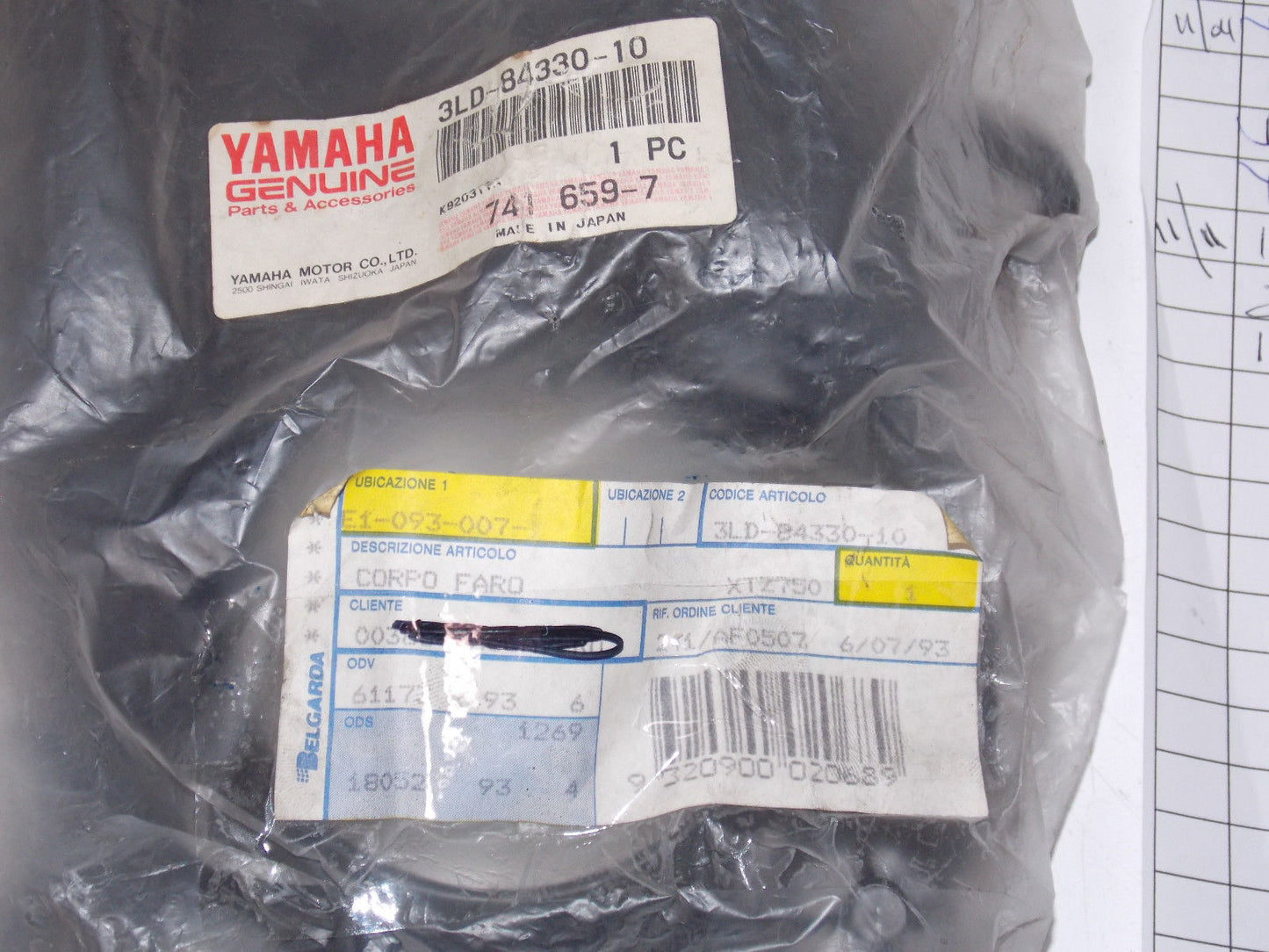 NOS YAMAHA 1989 1996 XTZ660 XTZ750 EUROPE HEADLAMP BODY ASSEMBLY 3LD-84330-10 - MotoRaider