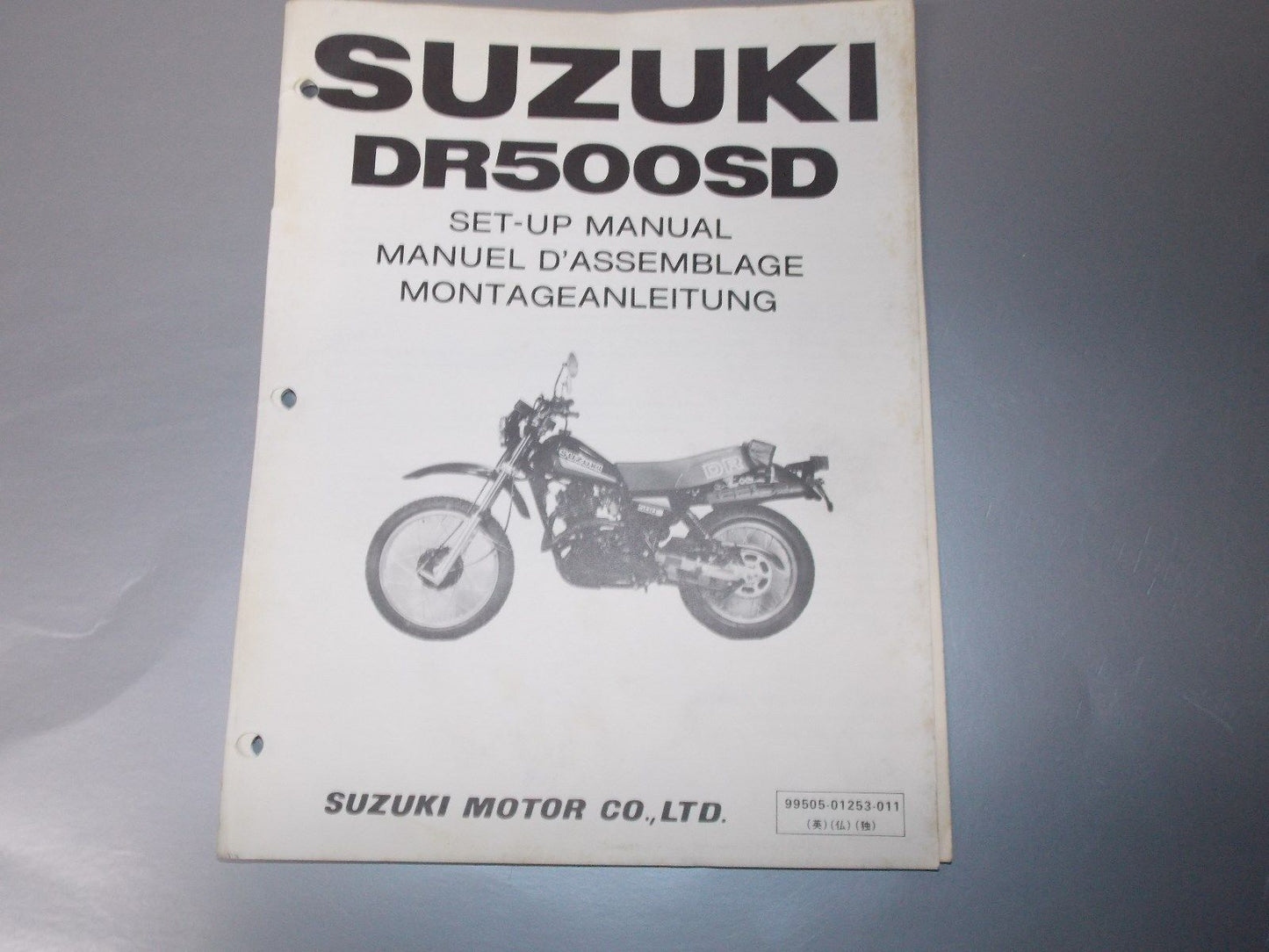 NEW SUZUKI 1982 DR500SD SET UP MANUAL BOOK PAMPHLET CATALOG 99505-01253-011 - MotoRaider