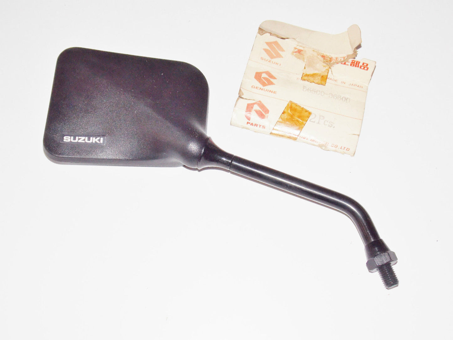 NOS ORIGINAL OEM SUZUKI 1989 GS125 RH REAR VIEW RIGHT MIRROR BLACK 56500-36500 - MotoRaider