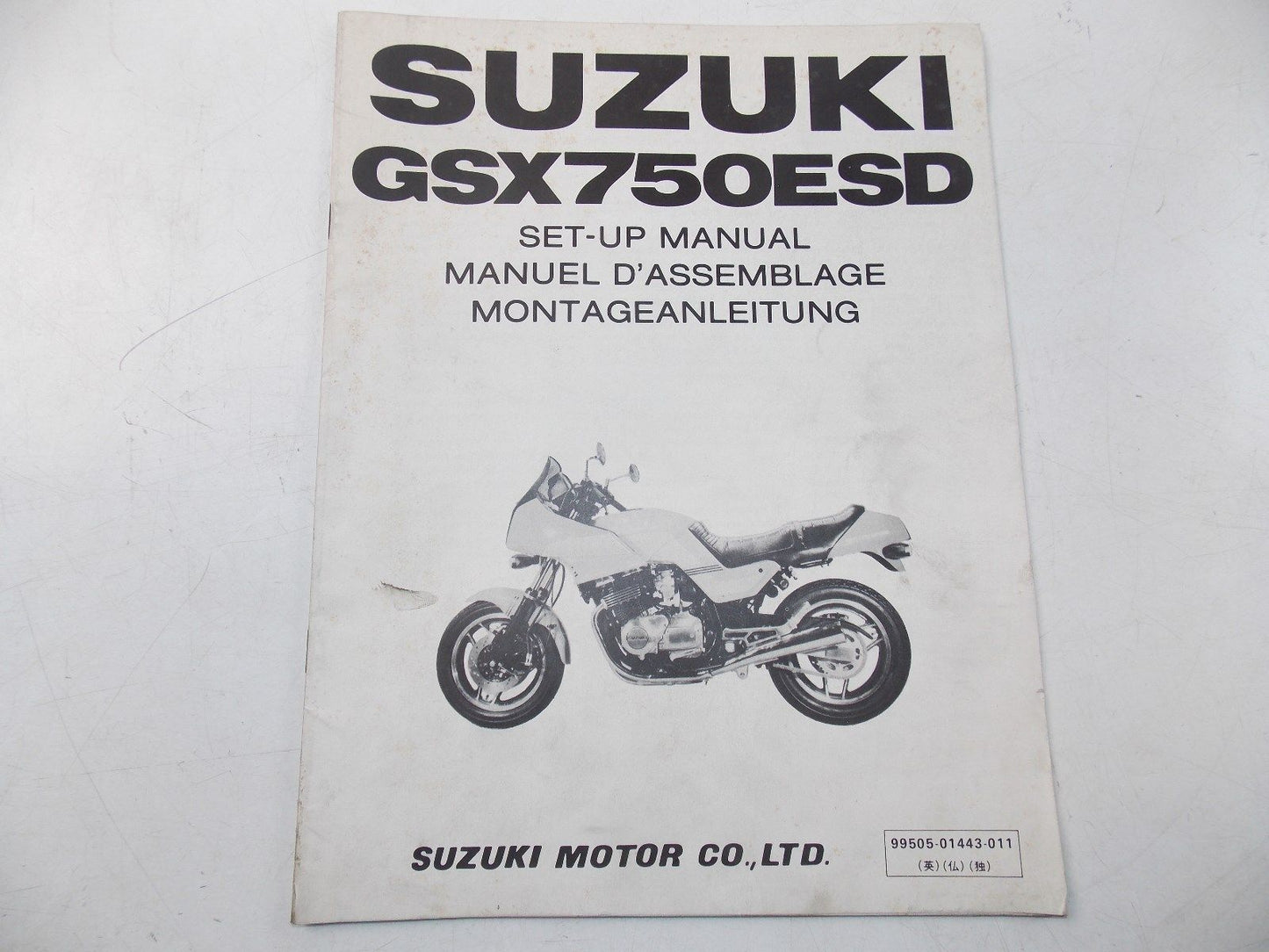 NEW SUZUKI 1983 SETUP MANUAL GSX750ESD ENGLISH FRENCH GERMAN 99505-01443-011 - MotoRaider