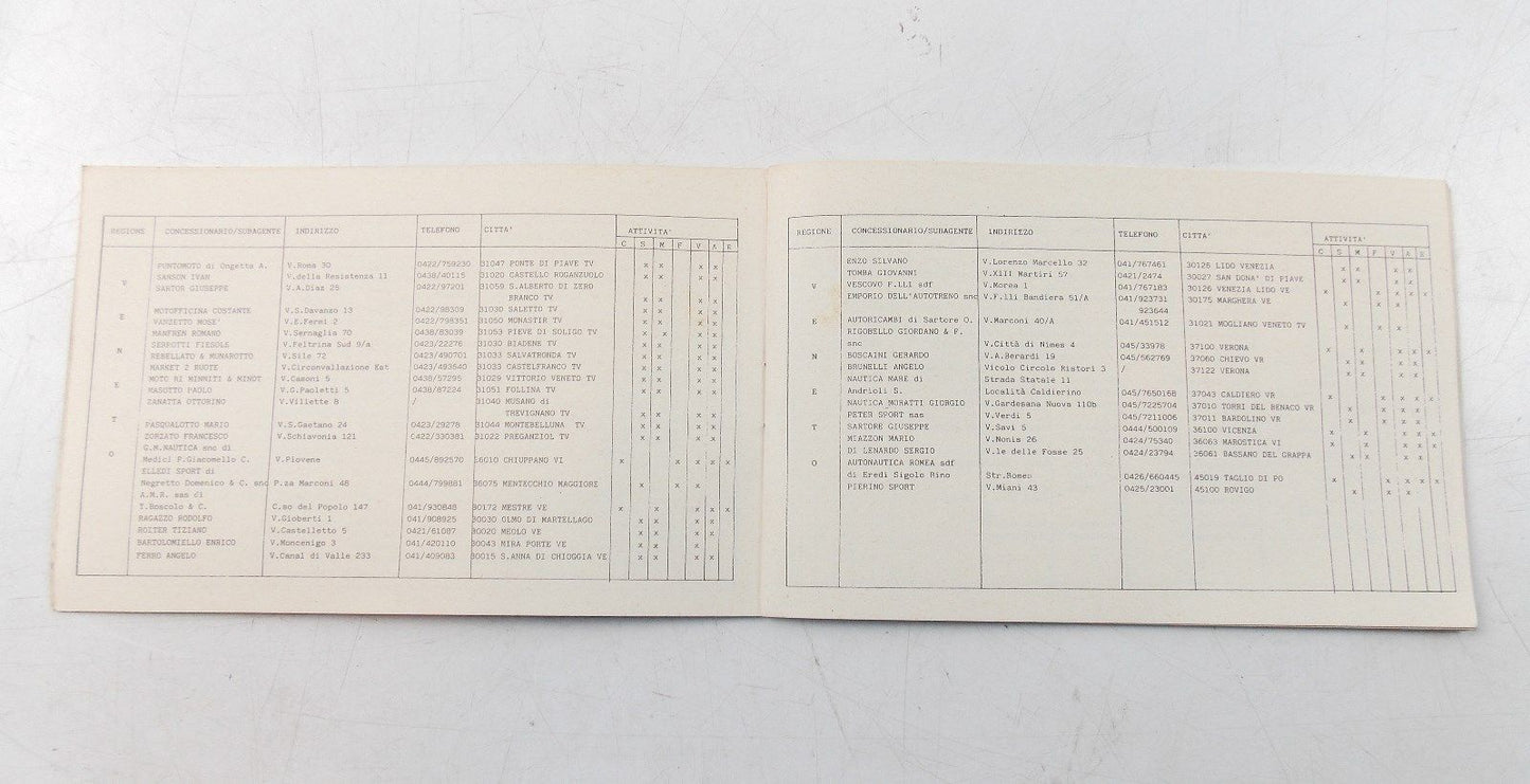 NEW SUZUKI 1970-1980 DEALER LIST BOOKLET ITALIAN - MotoRaider