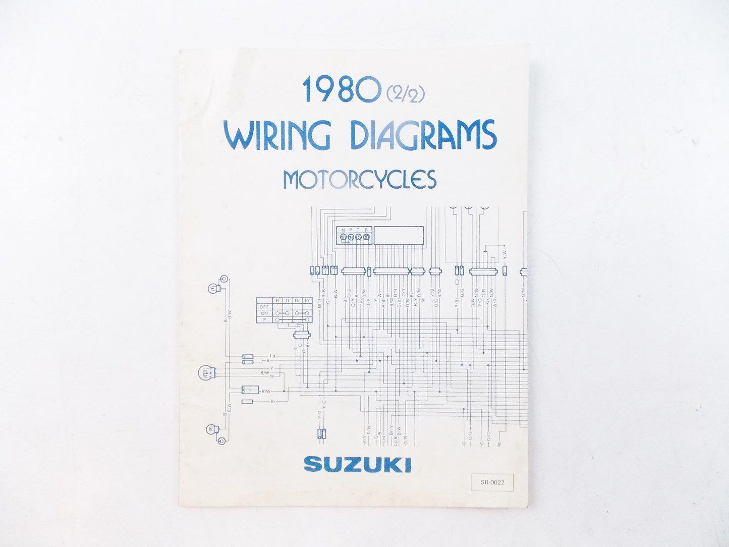 NOS OEM SUZUKI 1980 WIRING DIAGRAM BOOKLET MANUAL ENGLISH SR-0022 - MotoRaider