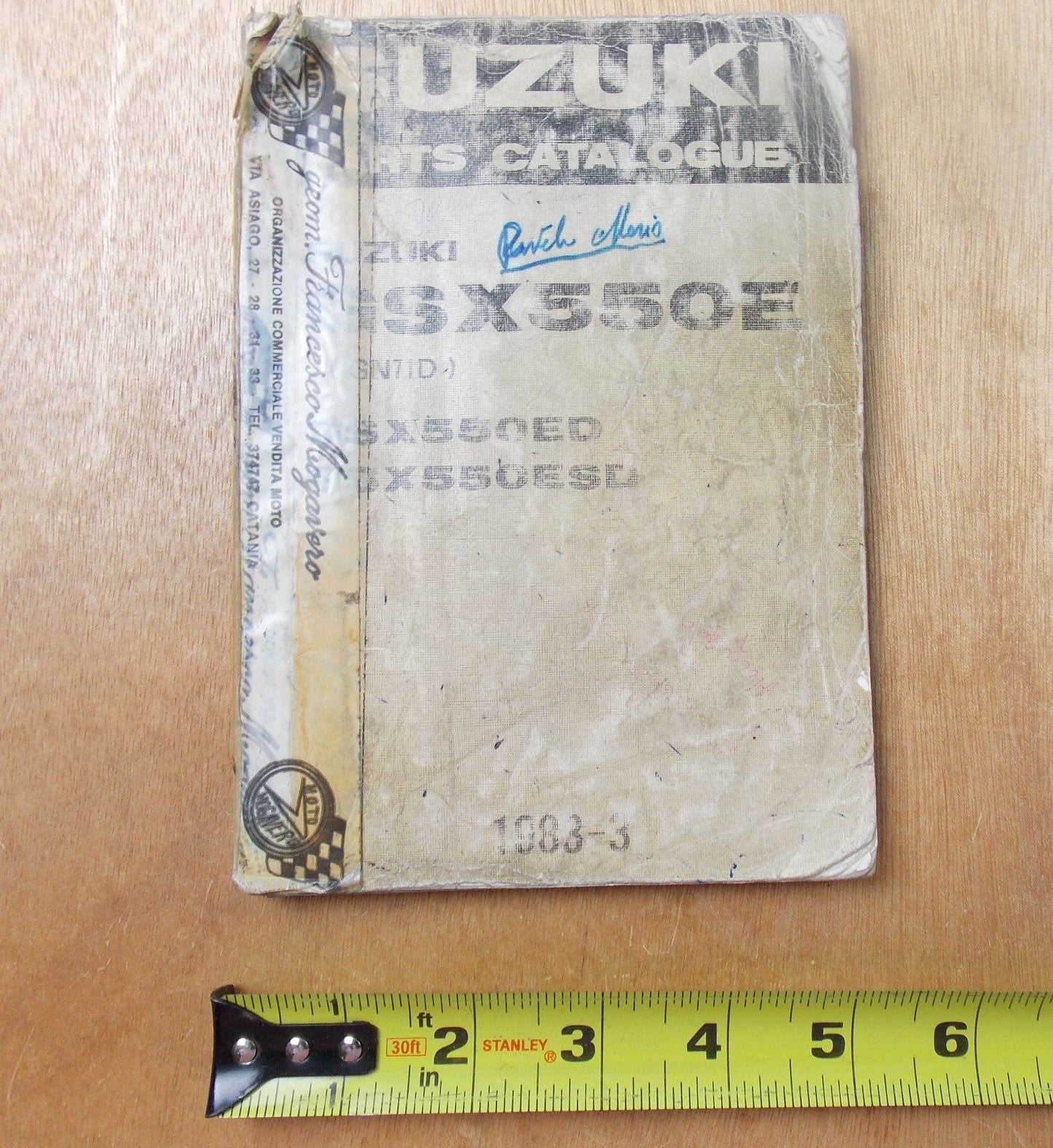 USED SUZUKI 1983-3 PARTS CATALOGUE BOOK GSX550E/ED/ESD - MotoRaider
