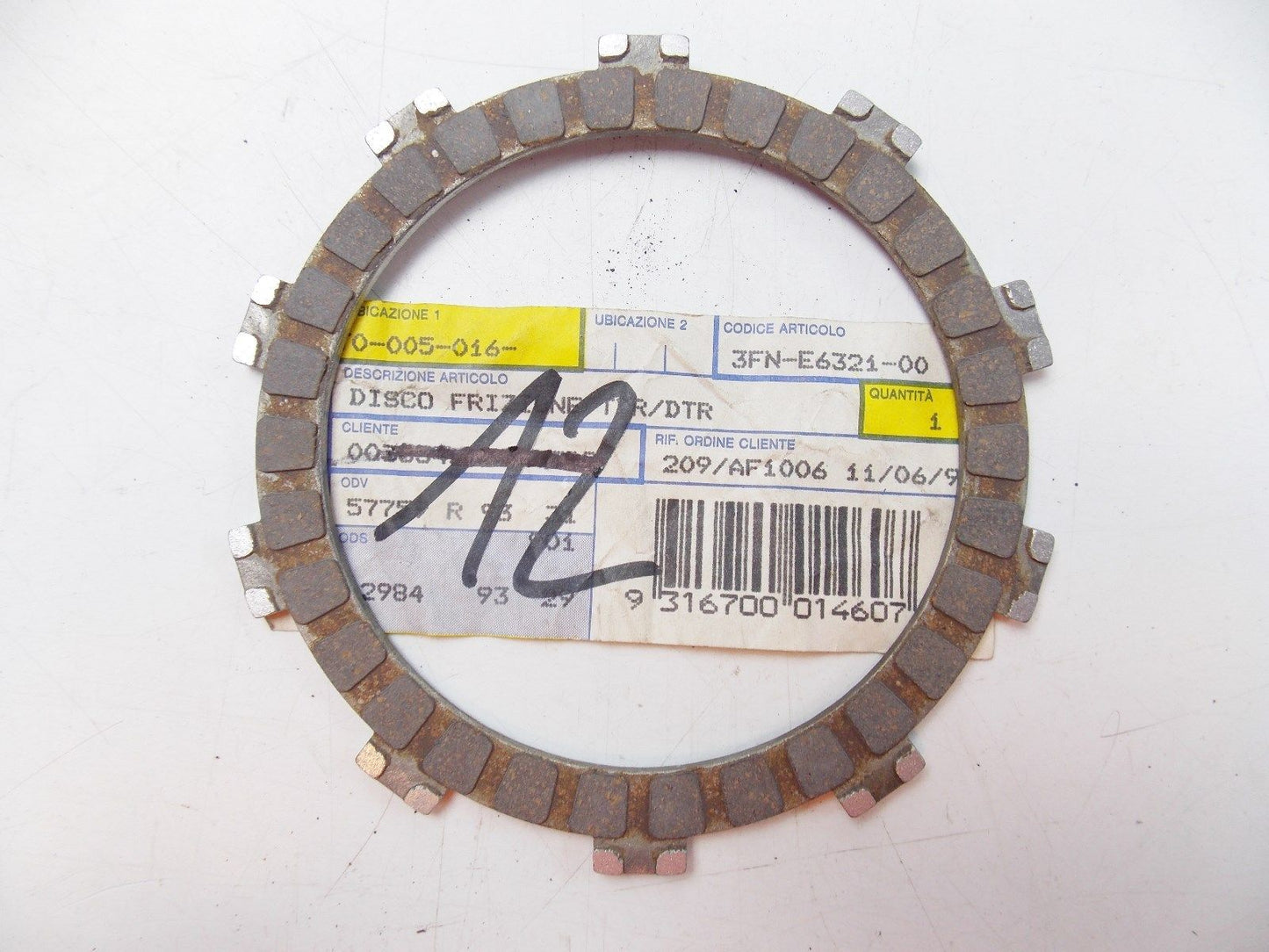 NOS YAMAHA 1991 1992 FRICTION PLATE TDR125 TZR125 3FN-E6321-00 - MotoRaider