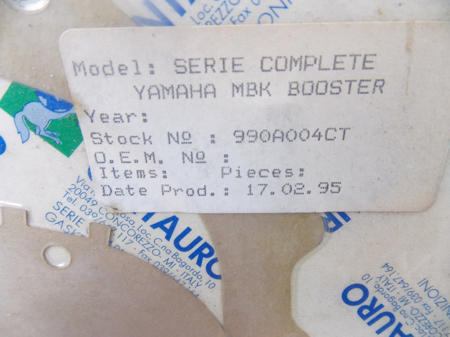 NOS 1990'S MBK YAMAHA SCOOTER BOOSTER ENGINE MOTOR GASKET SEAL KIT 990A004CT - MotoRaider