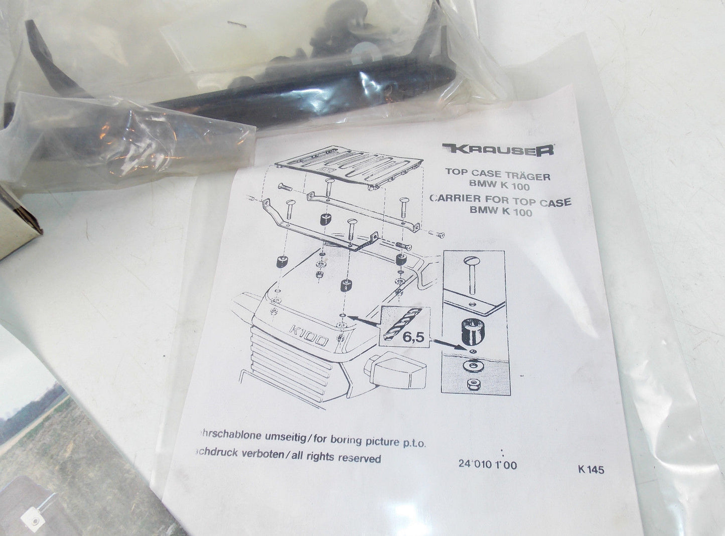 NOS KRAUSER BK 21/55 CARRIER TOP BOX CASE CARGO REAR LUGGAGE MOTORCYCLE BMW K100 - MotoRaider