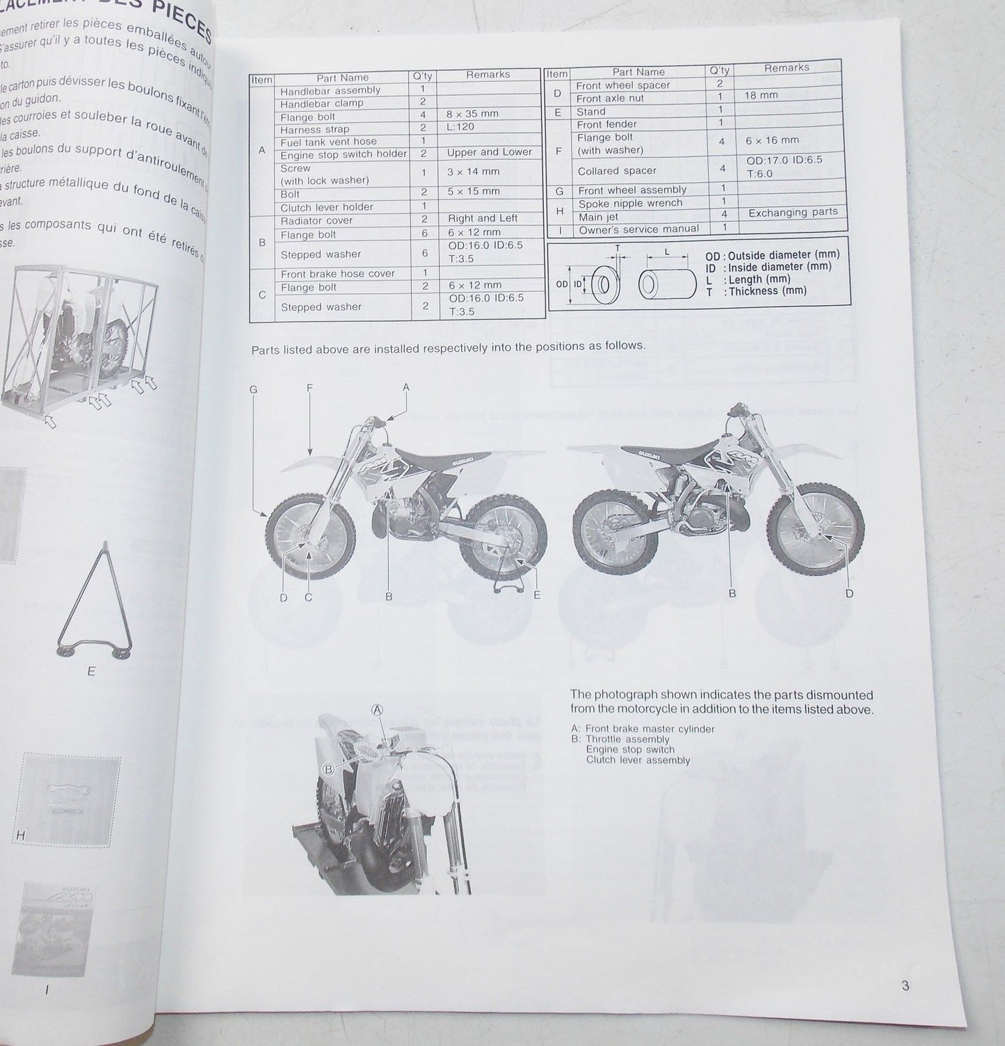 USED SUZUKI 2000 SET-UP MANUAL RM250K1 99505-01051-01T - MotoRaider