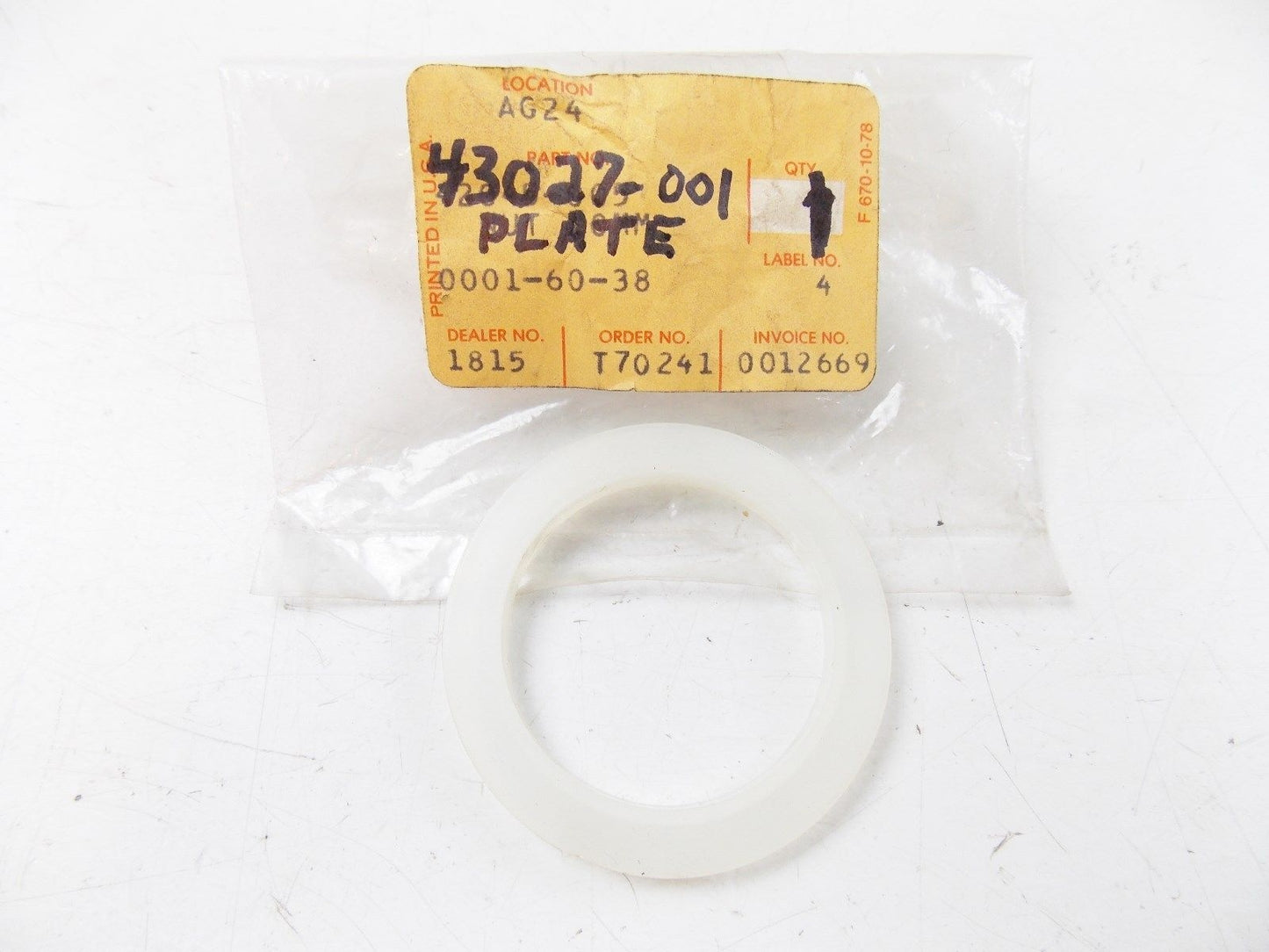 NOS KAWASAKI 1969-1981 MASTER CYLINDER PLATE H1/2 KZ400/750 KH400 43027-001 - MotoRaider