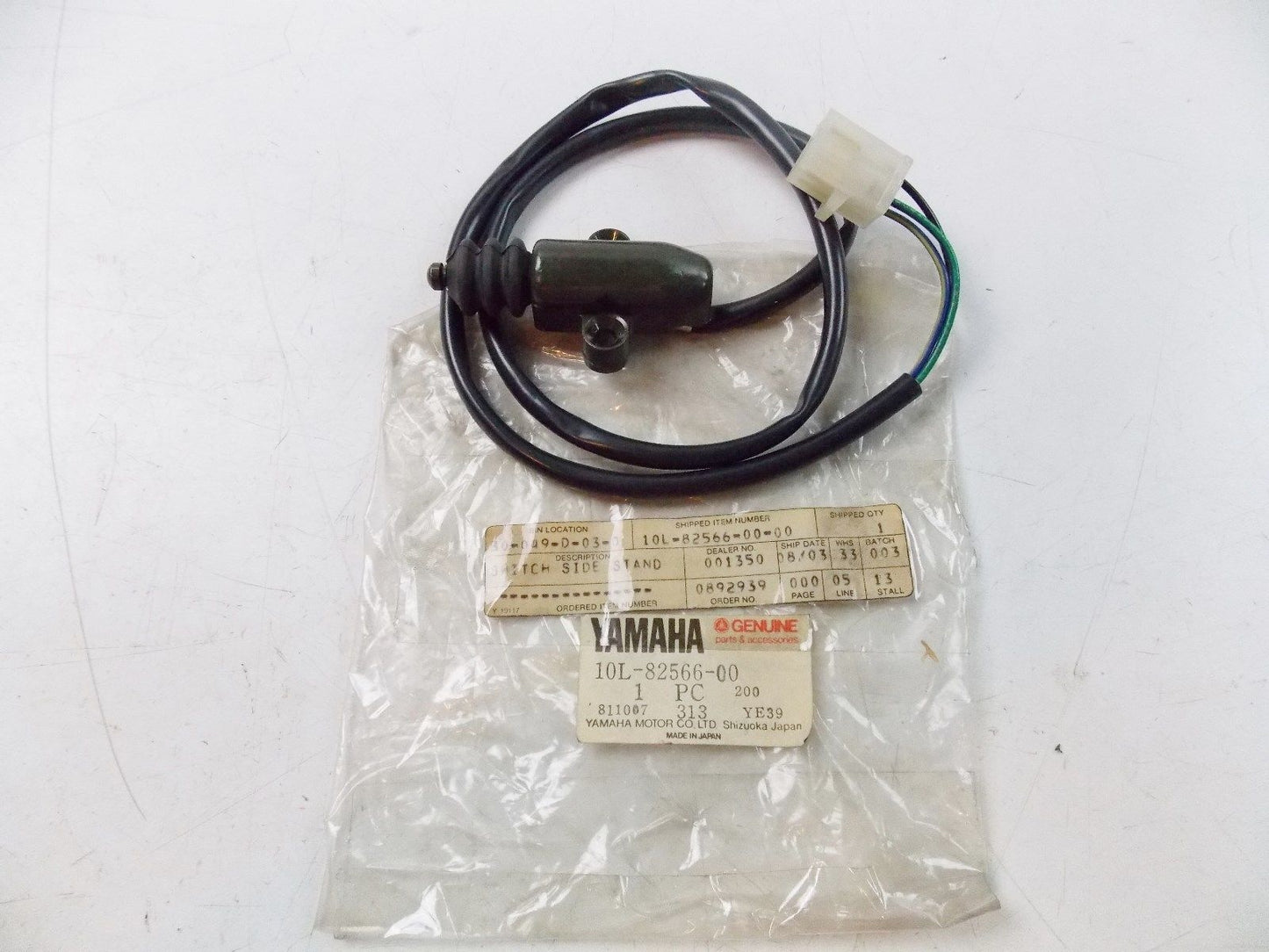 Description: 1 (0NE) YAMAHNOS YAMAHA 1982 SIDE STAND SWITCH XV920   10L-82566-00 - MotoRaider