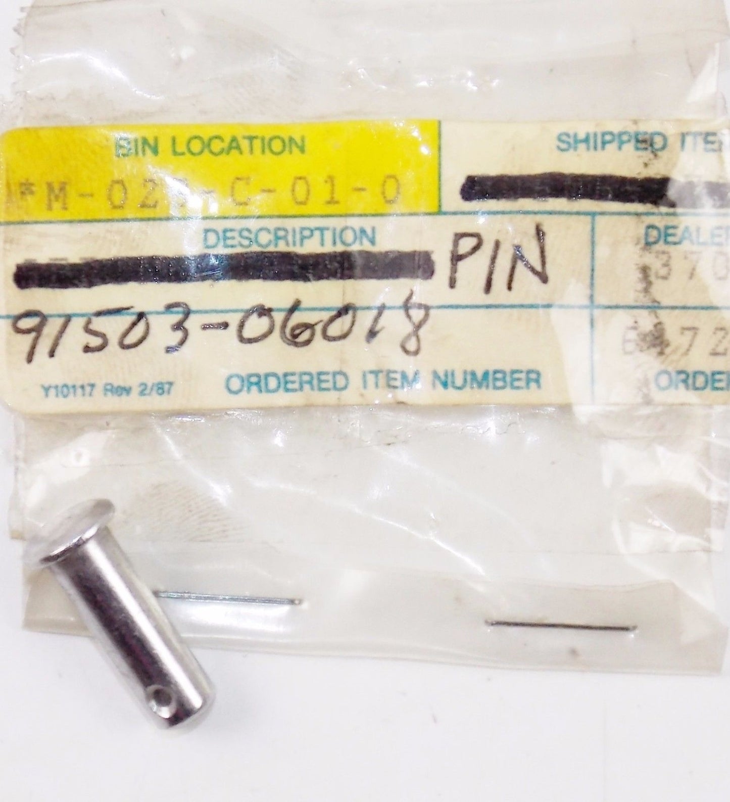 NOS OEM YAMAHA 1970-1971 PIN CLEVIS XS1 91503-06018 - MotoRaider
