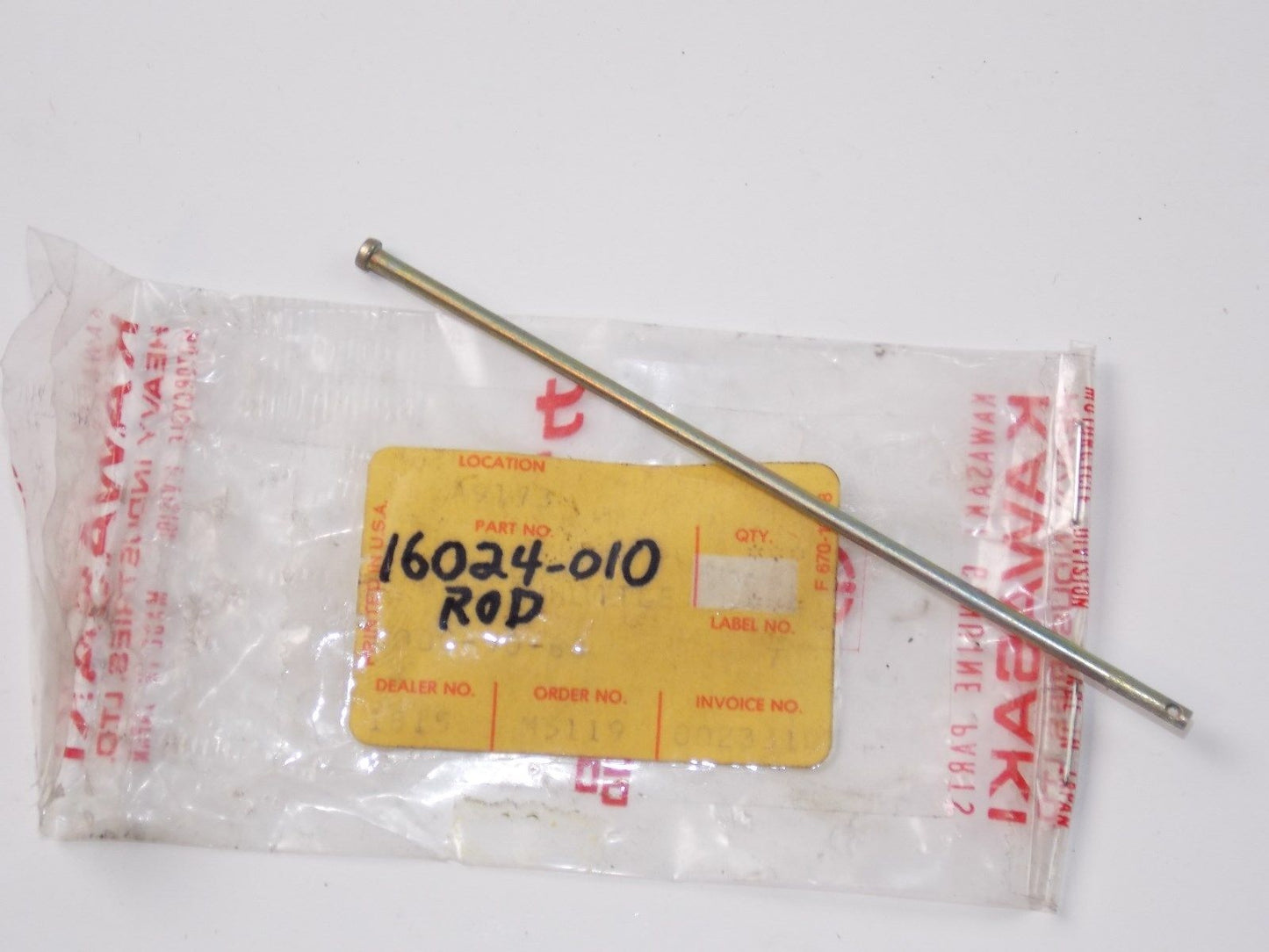 NOS KAWASAKI 1967-1972 THROTTLE VALVE STOP ROD C2 F8 16024-010 - MotoRaider