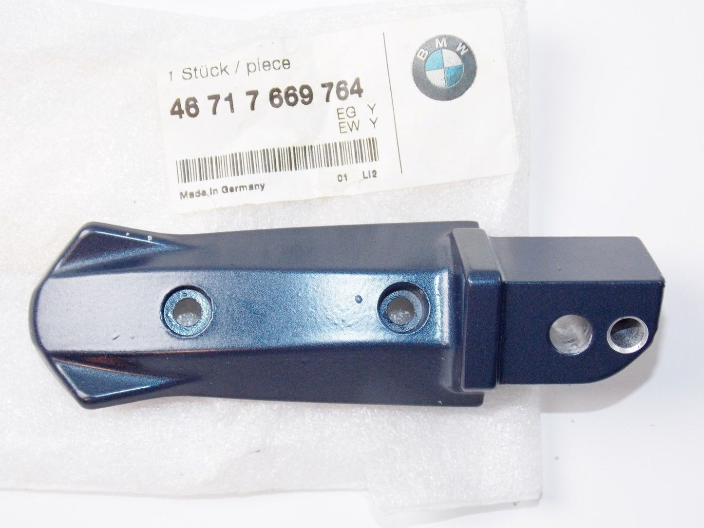 NOS OEM BMW 2000-2006 R1150R/Rockster FOOTREST REAR RIGHT # 46717669764 - MotoRaider