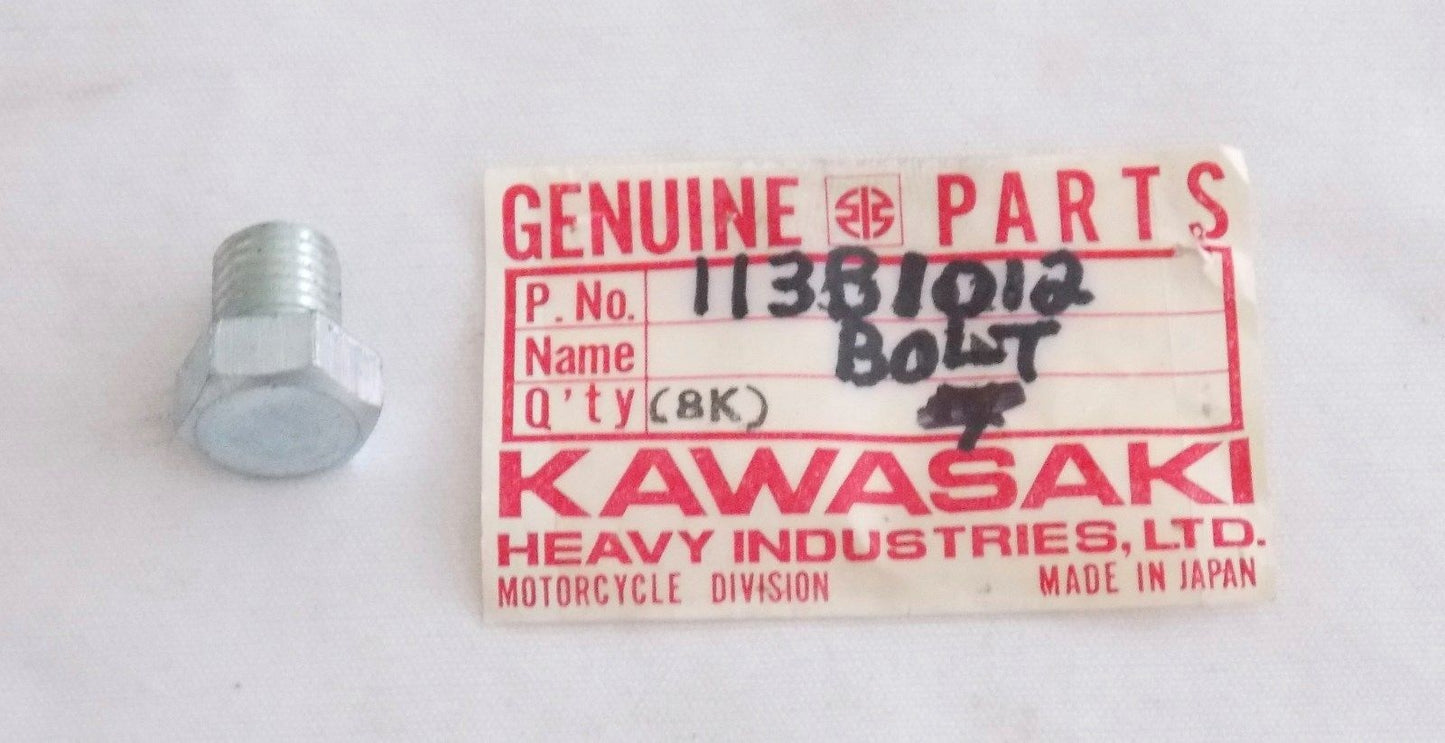 NOS KAWASAKI 1966 1967 1968 1969 HEX HEAD BOLT 10X12 W1 W2 113B1012 - MotoRaider