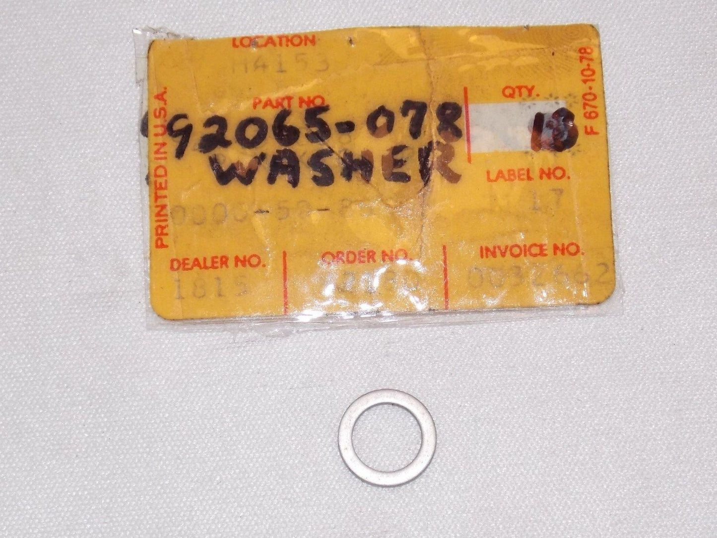NOS KAWASAKI 1971-1992 BANJO BOLT GASKET F6 F7 JS400 JS440 JS550 92065-078 - MotoRaider