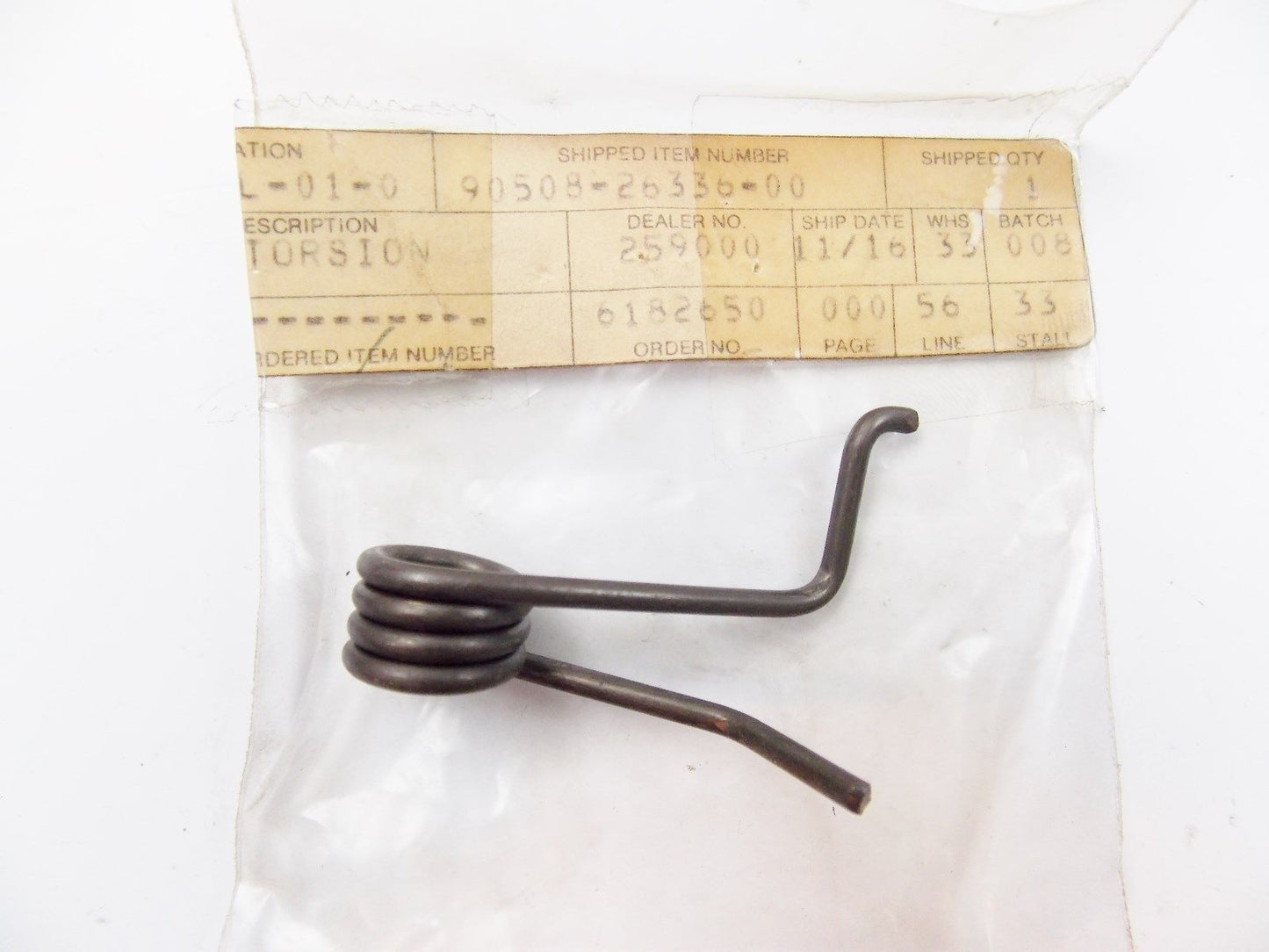 NOS OEM YAMAHA 1977-1984 TORSION SPRING EC340 ET250/340/300 90508-26336 - MotoRaider