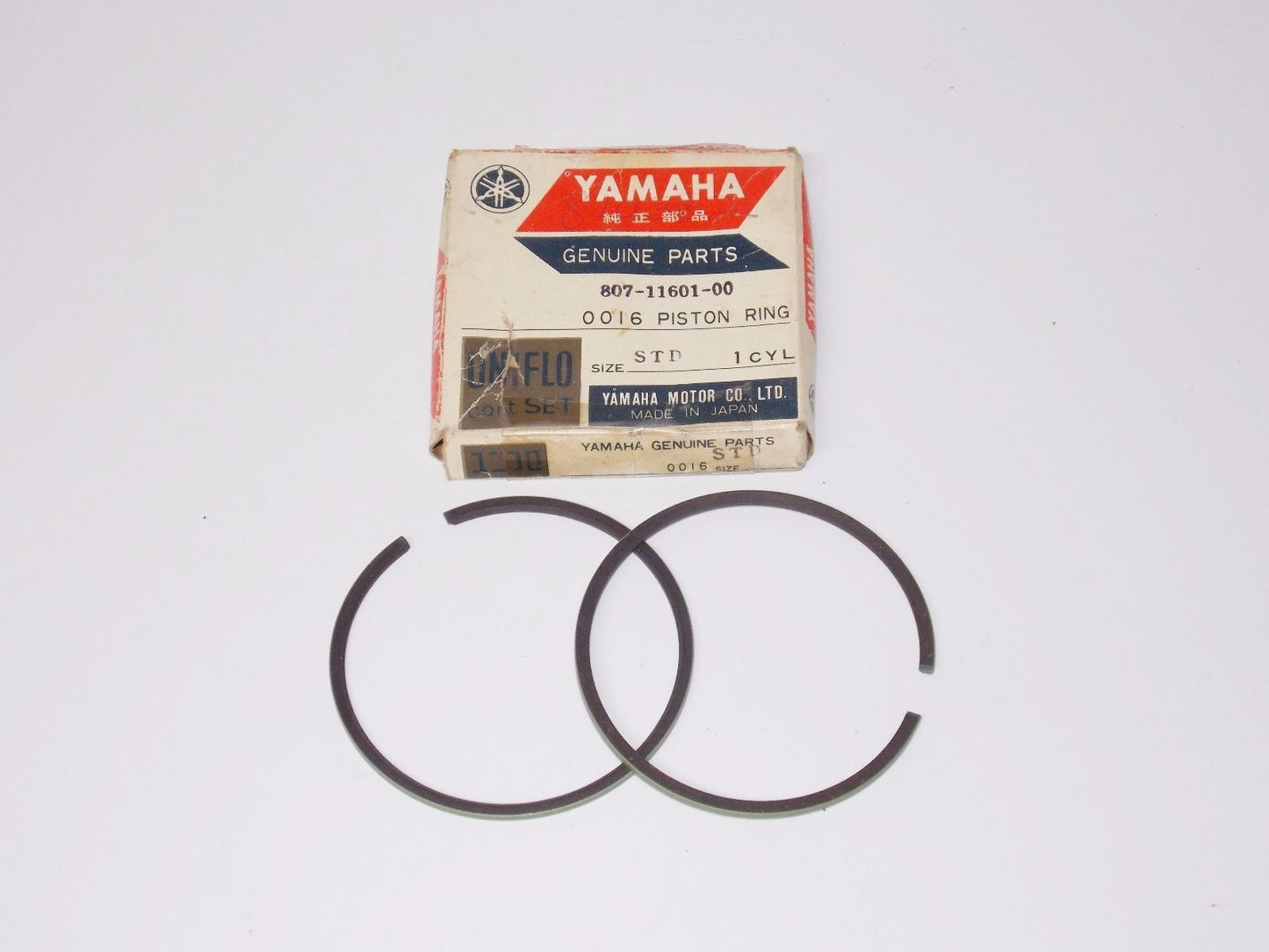 NOS YAMAHA 1969-71 SLR396 SRX440E SS396 SW396 GP396 PISTON RING STD 807-11601-00 - MotoRaider