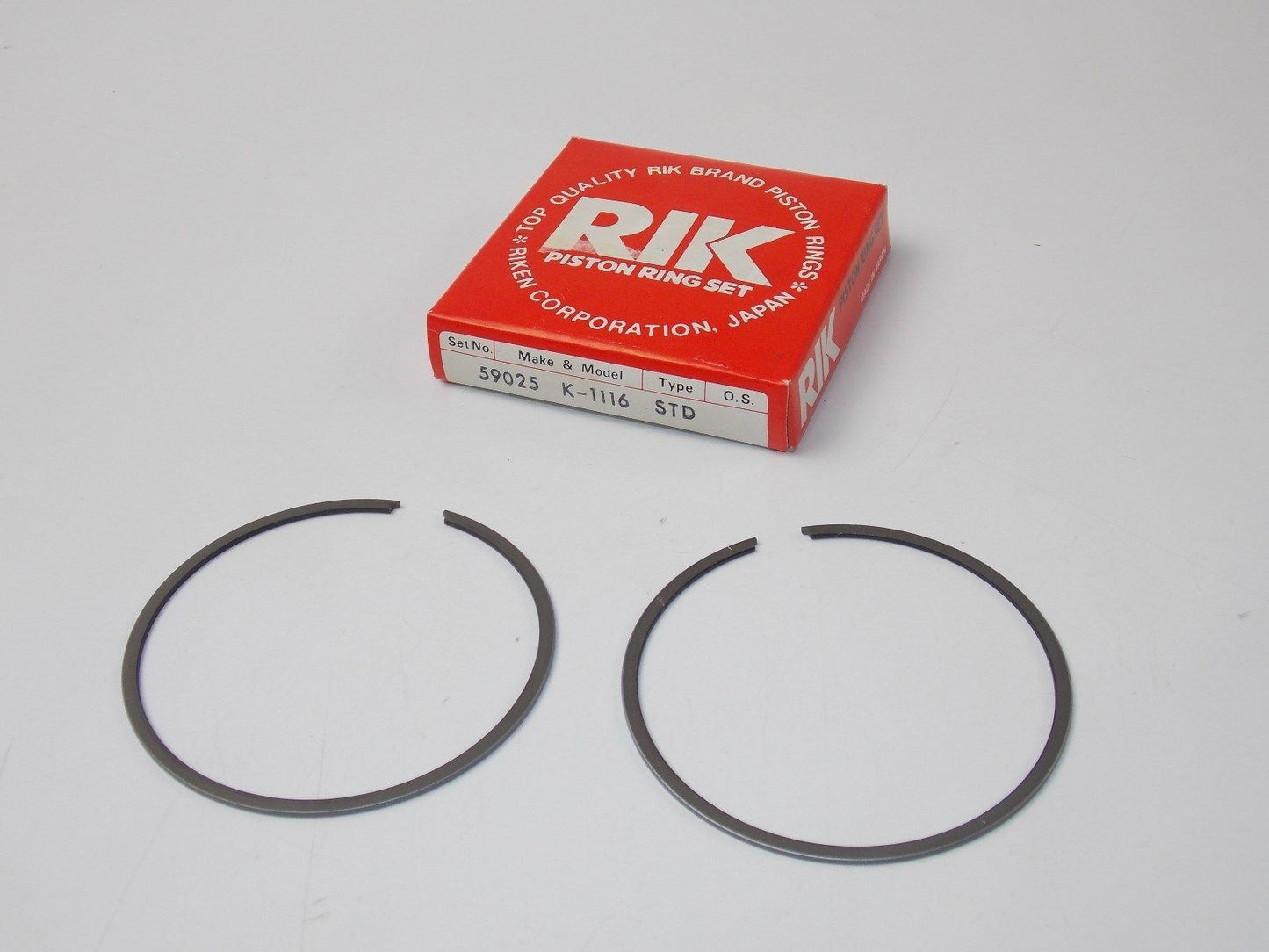 NOS RIK K-1116 PISTON RING SET STD KDX200 59025 - MotoRaider